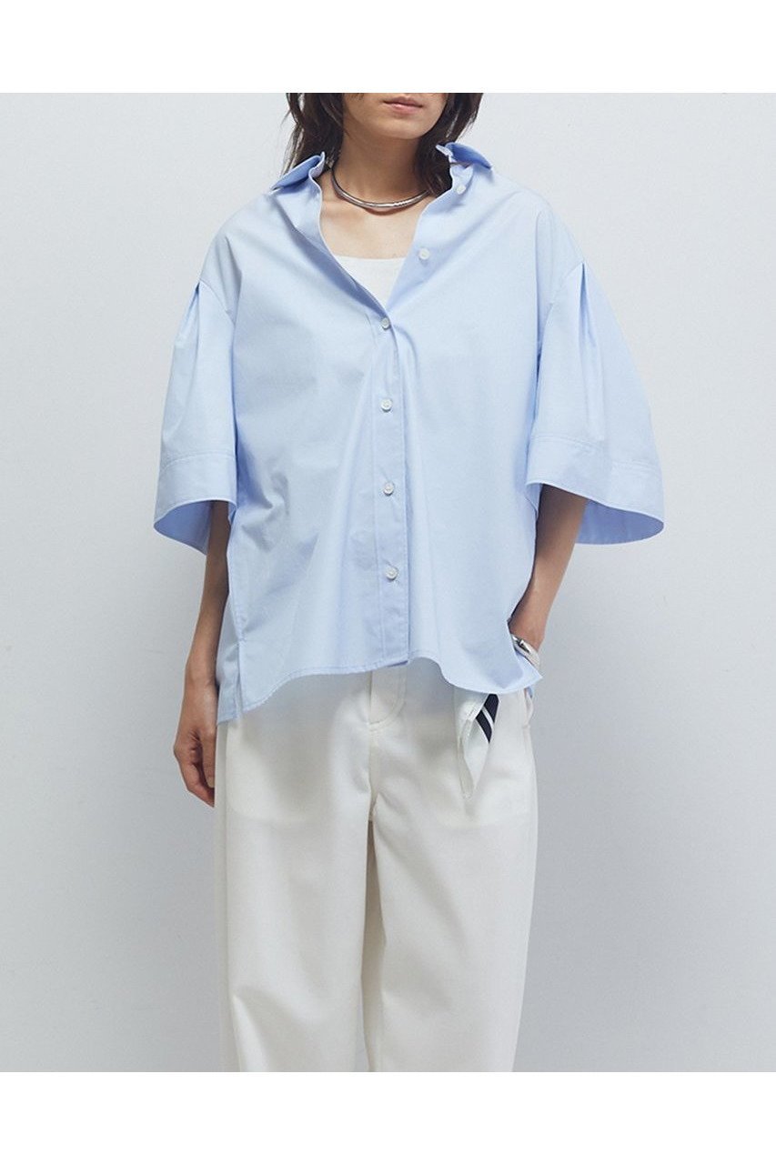 【プルミエ アロンディスモン/1er Arrondissement】のフォルムスリーブシャツ インテリア・キッズ・メンズ・レディースファッション・服の通販 founy(ファニー) 　ファッション　Fashion　レディースファッション　Fashion for Women　トップス・カットソー　Cut & Sew Tops　シャツ・ブラウス・オフィスカジュアル　Elegant Blouses & Button-Ups　2025年　2025　2025-2026秋冬・A/W　Autumn/Winter 2025–26 AW25–26　グラス　Glass, Eyewear　ショート　Short, Short Length　スリーブ　Sleeve, Long Sleeve / Short Sleeve　バランス　Balance, Style Balance　A/W・秋冬　Autumn/Winter　サックス|ID: prp329100004635353 ipo3291000000033383333