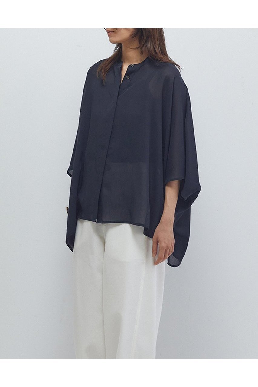 【プルミエ アロンディスモン/1er Arrondissement】のスタンドカラーボイルシャツ インテリア・キッズ・メンズ・レディースファッション・服の通販 founy(ファニー) 　ファッション　Fashion　レディースファッション　Fashion for Women　トップス・カットソー　Cut & Sew Tops　シャツ・ブラウス・オフィスカジュアル　Elegant Blouses & Button-Ups　2025年　2025　2025-2026秋冬・A/W　Autumn/Winter 2025–26 AW25–26　おすすめ　Recommended / Our Picks　キャミ　Camisole, Cami Top　シアー　Sheer, See-Through　ショート　Short, Short Length　スリーブ　Sleeve, Long Sleeve / Short Sleeve　タンク　Tank Top, Sleeveless Top　A/W・秋冬　Autumn/Winter　ブラック|ID: prp329100004635354 ipo3291000000033383341
