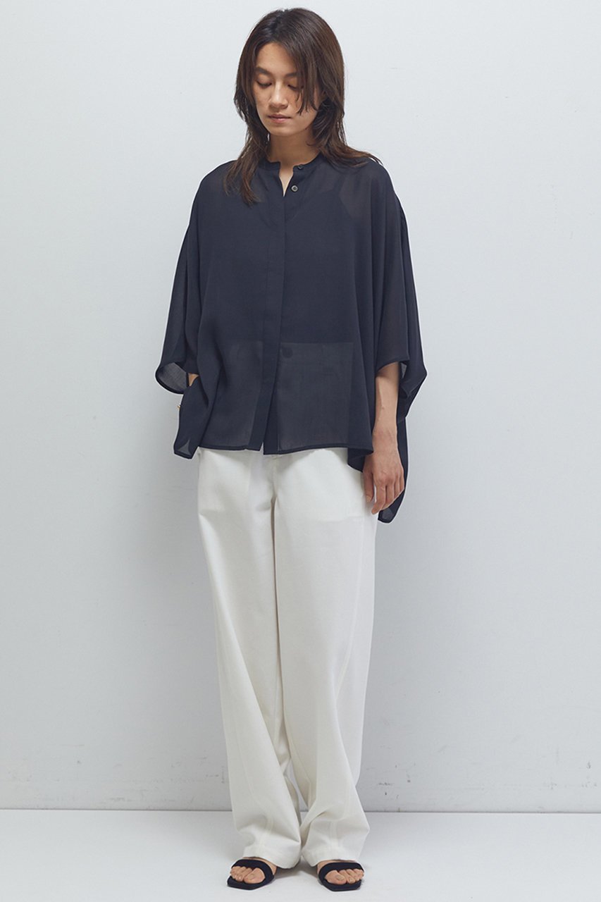 【プルミエ アロンディスモン/1er Arrondissement】のスタンドカラーボイルシャツ 人気、トレンドファッション・服の通販 founy(ファニー) 　ファッション　Fashion　レディースファッション　Fashion for Women　トップス・カットソー　Cut & Sew Tops　シャツ・ブラウス・オフィスカジュアル　Elegant Blouses & Button-Ups　おすすめ　Recommended / Our Picks　キャミ　Camisole, Cami Top　シアー　Sheer, See-Through　ショート　Short, Short Length　スリーブ　Sleeve, Long Sleeve / Short Sleeve　タンク　Tank Top, Sleeveless Top　other-4|ID: prp329100004635354 ipo3291000000035356878