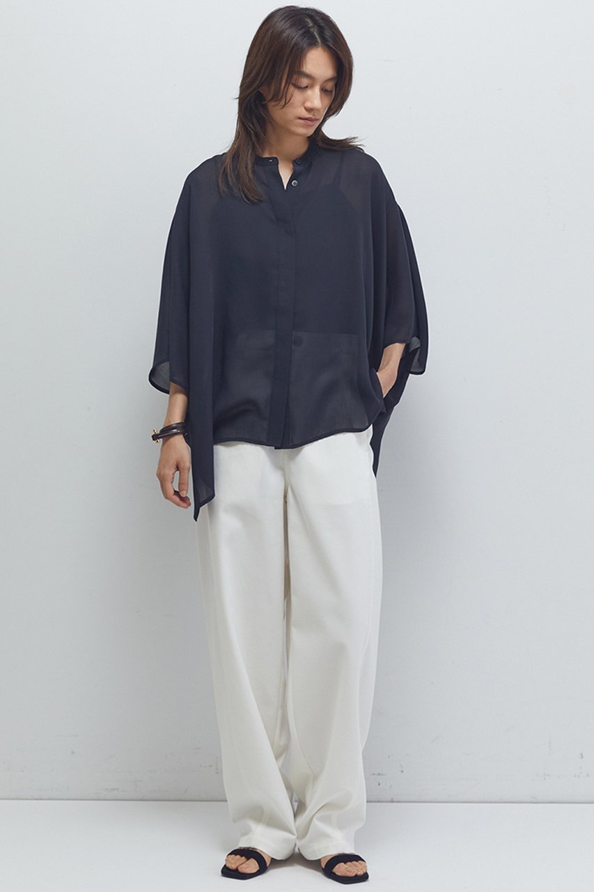 【プルミエ アロンディスモン/1er Arrondissement】のスタンドカラーボイルシャツ 人気、トレンドファッション・服の通販 founy(ファニー) 　ファッション　Fashion　レディースファッション　Fashion for Women　トップス・カットソー　Cut & Sew Tops　シャツ・ブラウス・オフィスカジュアル　Elegant Blouses & Button-Ups　おすすめ　Recommended / Our Picks　キャミ　Camisole, Cami Top　シアー　Sheer, See-Through　ショート　Short, Short Length　スリーブ　Sleeve, Long Sleeve / Short Sleeve　タンク　Tank Top, Sleeveless Top　other-5|ID: prp329100004635354 ipo3291000000035356879