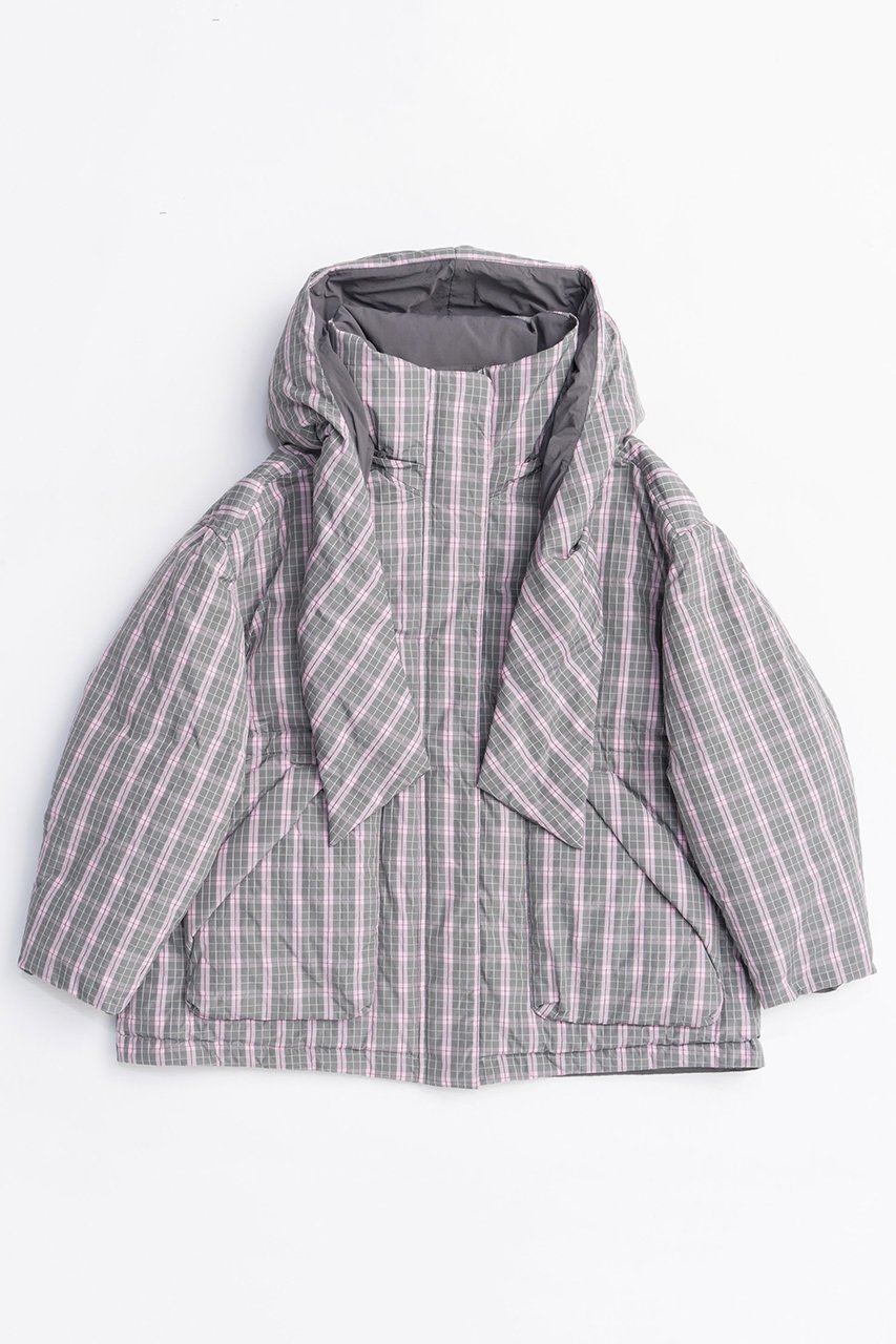 【メゾンスペシャル/MAISON SPECIAL】のPlaid Hoodie Scarf Middle Down Coat/チェックフーディマフラーミドルダウンコート インテリア・キッズ・メンズ・レディースファッション・服の通販 founy(ファニー) 　ファッション　Fashion　レディースファッション　Fashion for Women　アウター　Coat / Outerwear Collection　コート・ロングコート・ピーコート　Long Coats, Peacoats & More　ダウンジャケット・軽量ダウン　Warm & Lightweight Down Jackets　マフラー・スヌード / 冬小物の定番　Scarves & Mufflers　シンプル　Simple, Minimal　スカーフ　Scarf, Neckwear　スタンド　Stand Collar, Upright Stand　スマート　Smart, Elegant　タフタ　Taffeta, Structured Fabric　ダウン　Down, Puffer　チェック　Check, Plaid, Tartan　ドローストリング　Drawstring, Pull Cord　フェザー　Feather, Feather Detail　防寒　Cold Protection, Winter-Ready　リバーシブル　Reversible, Two-Sided　A/W・秋冬　Autumn/Winter　2025年　2025　2025-2026秋冬・A/W　Autumn/Winter 2025–26 AW25–26　GRY(グレー)|ID: prp329100004635356 ipo3291000000033383359
