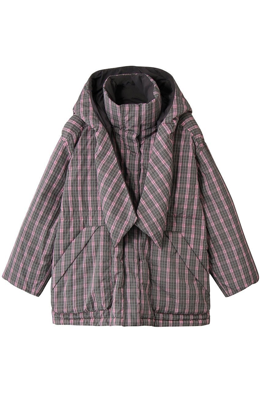【メゾンスペシャル/MAISON SPECIAL】のPlaid Hoodie Scarf Middle Down Coat/チェックフーディマフラーミドルダウンコート インテリア・キッズ・メンズ・レディースファッション・服の通販 founy(ファニー) 　ファッション　Fashion　レディースファッション　Fashion for Women　アウター　Coat / Outerwear Collection　コート・ロングコート・ピーコート　Long Coats, Peacoats & More　ダウンジャケット・軽量ダウン　Warm & Lightweight Down Jackets　マフラー・スヌード / 冬小物の定番　Scarves & Mufflers　シンプル　Simple, Minimal　スカーフ　Scarf, Neckwear　スタンド　Stand Collar, Upright Stand　スマート　Smart, Elegant　タフタ　Taffeta, Structured Fabric　ダウン　Down, Puffer　チェック　Check, Plaid, Tartan　ドローストリング　Drawstring, Pull Cord　フェザー　Feather, Feather Detail　リバーシブル　Reversible, Two-Sided　防寒　Cold Protection, Winter-Ready　GRY(グレー)|ID: prp329100004635356 ipo3291000000036203242