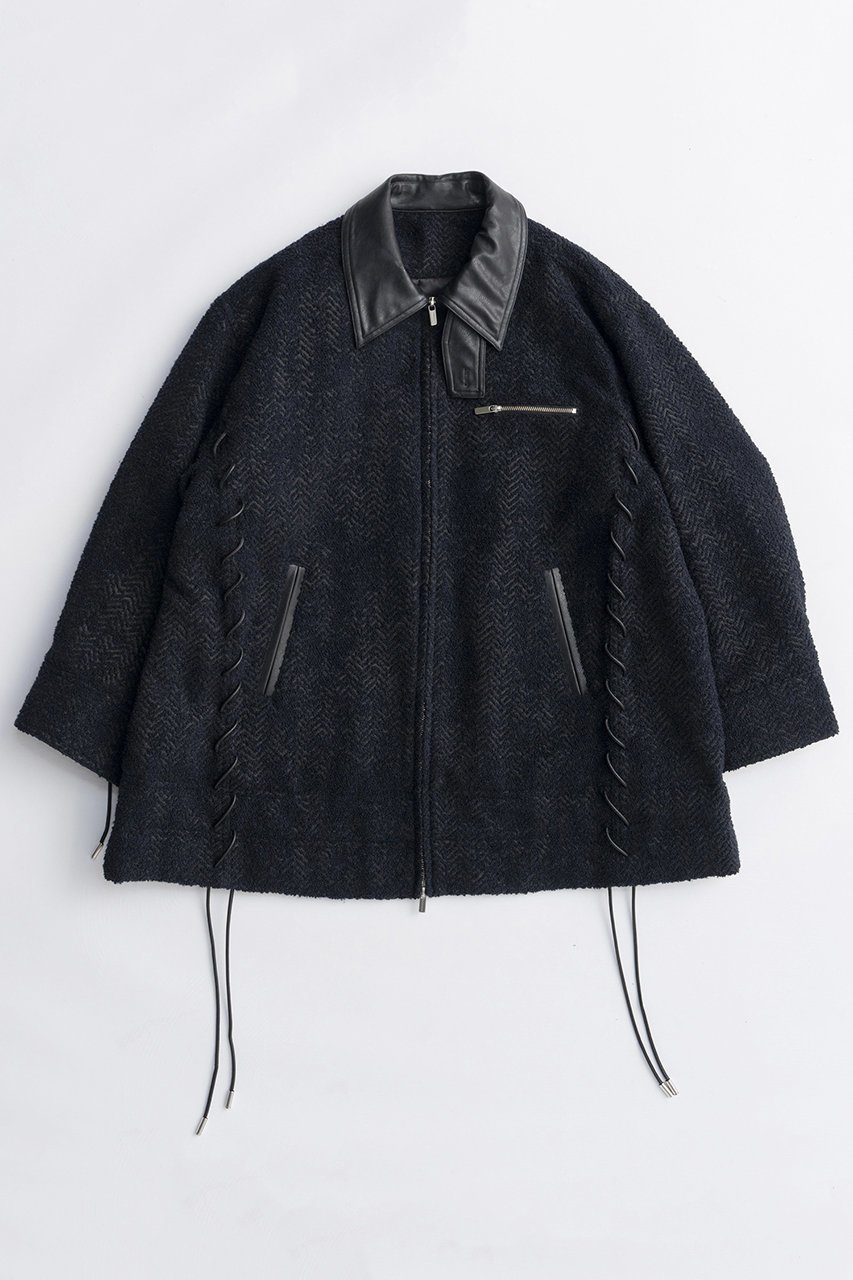 【メゾンスペシャル/MAISON SPECIAL】のLace Up A-line Coat/レースアップAラインコート インテリア・キッズ・メンズ・レディースファッション・服の通販 founy(ファニー) 　ファッション　Fashion　レディースファッション　Fashion for Women　アウター　Coat / Outerwear Collection　コート・ロングコート・ピーコート　Long Coats, Peacoats & More　Aラインコート　A-Line Coats　2025年　2025　2025-2026秋冬・A/W　Autumn/Winter 2025–26 AW25–26　なめらか　Smooth, Silky Texture　ショート　Short, Short Length　ジャカード／ジャガード　Jacquard, Woven Pattern　トレンド　Trend, Trending Now　フラップ　Flap, Flap Pocket　マフラー　Scarf, Muffler　ミドル　Middle Length, Mid Height　メルトン　Melton, Heavy Wool　ループ　Loop, Loop Knit　レース　Lace, Lace Fabric　定番　Standard, Basic Item　A/W・秋冬　Autumn/Winter　防寒　Cold Protection, Winter-Ready　NVY(ネイビー)|ID: prp329100004635357 ipo3291000000033383368