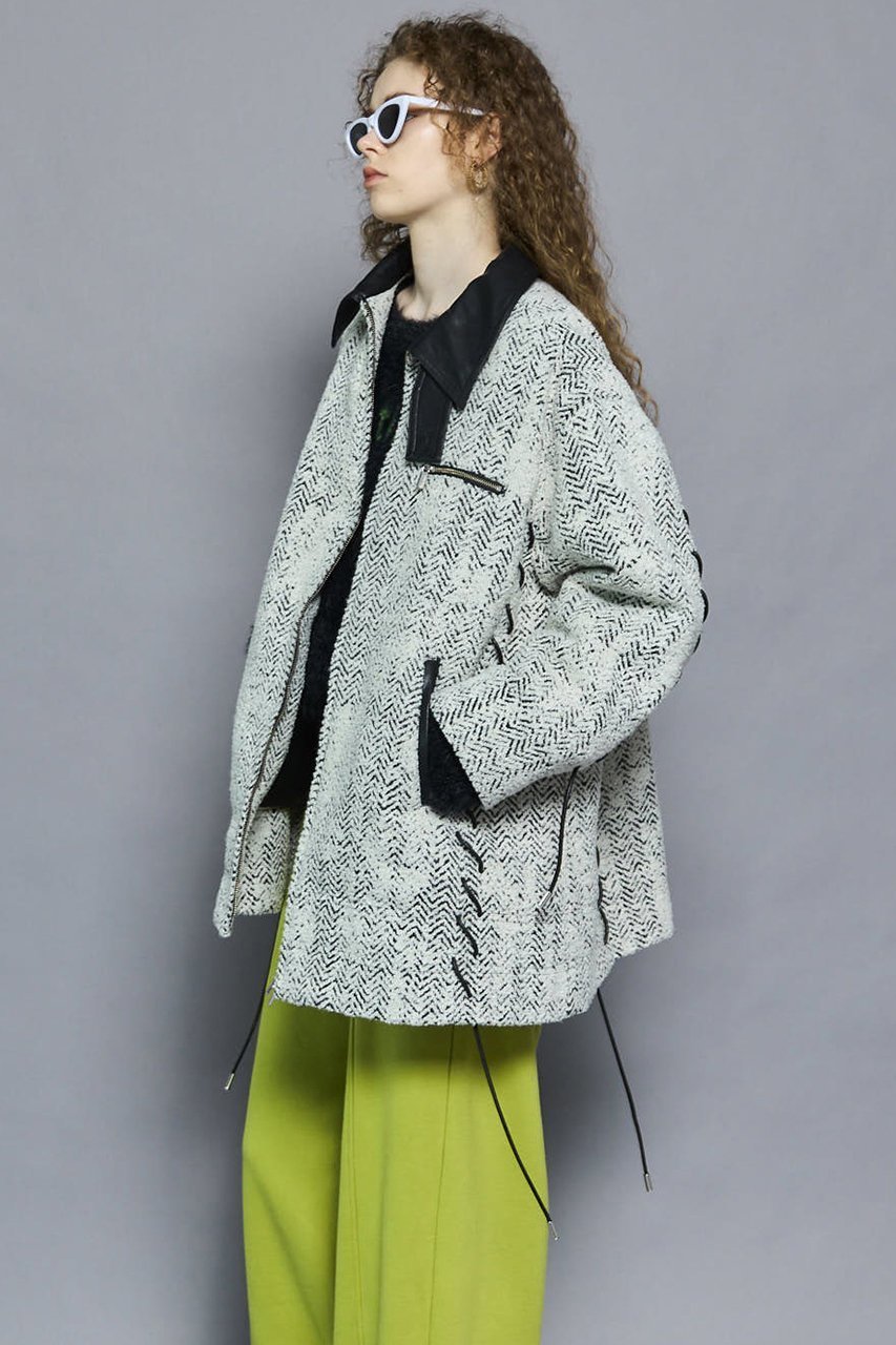 【メゾンスペシャル/MAISON SPECIAL】のLace Up A-line Coat/レースアップAラインコート 人気、トレンドファッション・服の通販 founy(ファニー) 　ファッション　Fashion　レディースファッション　Fashion for Women　アウター　Coat / Outerwear Collection　コート・ロングコート・ピーコート　Long Coats, Peacoats & More　Aラインコート　A-Line Coats　2025年　2025　2025-2026秋冬・A/W　Autumn/Winter 2025–26 AW25–26　なめらか　Smooth, Silky Texture　ショート　Short, Short Length　ジャカード／ジャガード　Jacquard, Woven Pattern　トレンド　Trend, Trending Now　フラップ　Flap, Flap Pocket　マフラー　Scarf, Muffler　ミドル　Middle Length, Mid Height　メルトン　Melton, Heavy Wool　ループ　Loop, Loop Knit　レース　Lace, Lace Fabric　定番　Standard, Basic Item　A/W・秋冬　Autumn/Winter　防寒　Cold Protection, Winter-Ready　other-3|ID: prp329100004635357 ipo3291000000033383372