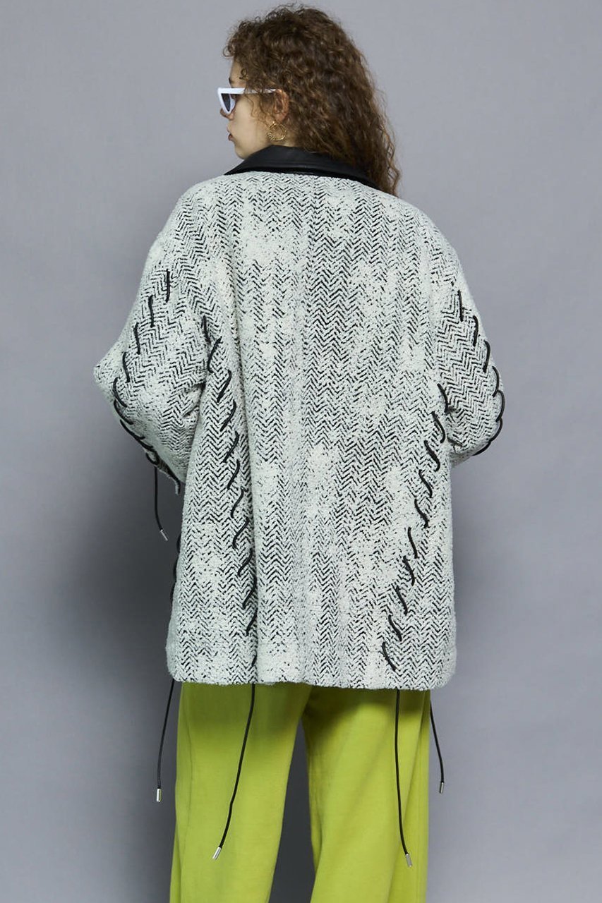 【メゾンスペシャル/MAISON SPECIAL】のLace Up A-line Coat/レースアップAラインコート 人気、トレンドファッション・服の通販 founy(ファニー) 　ファッション　Fashion　レディースファッション　Fashion for Women　アウター　Coat / Outerwear Collection　コート・ロングコート・ピーコート　Long Coats, Peacoats & More　Aラインコート　A-Line Coats　2025年　2025　2025-2026秋冬・A/W　Autumn/Winter 2025–26 AW25–26　なめらか　Smooth, Silky Texture　ショート　Short, Short Length　ジャカード／ジャガード　Jacquard, Woven Pattern　トレンド　Trend, Trending Now　フラップ　Flap, Flap Pocket　マフラー　Scarf, Muffler　ミドル　Middle Length, Mid Height　メルトン　Melton, Heavy Wool　ループ　Loop, Loop Knit　レース　Lace, Lace Fabric　定番　Standard, Basic Item　A/W・秋冬　Autumn/Winter　防寒　Cold Protection, Winter-Ready　other-4|ID: prp329100004635357 ipo3291000000033383373