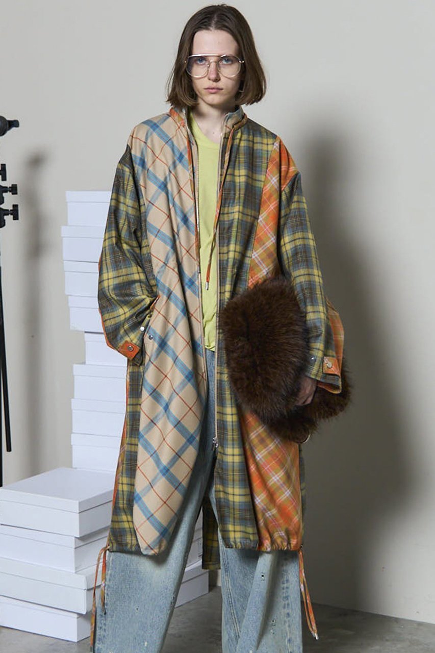 【メゾンスペシャル/MAISON SPECIAL】のPlaid Mods Coat/チェックモッズコート 人気、トレンドファッション・服の通販 founy(ファニー) 　ファッション　Fashion　レディースファッション　Fashion for Women　アウター　Coat / Outerwear Collection　コート・ロングコート・ピーコート　Long Coats, Peacoats & More　モッズコート・ミリタリー風アウター　Mods & Field Coats　チェック　Check, Plaid, Tartan　ドッキング　Docking, Mixed Material　マキシ　Maxi, Full Length　モッズコート　Mods Coat, Military Parka　ラップ　Wrap, Wrap Design　ロング　Long, Long-Length　A/W・秋冬　Autumn/Winter　other-8|ID: prp329100004635361 ipo3291000000035816284
