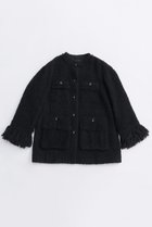 【メゾンスペシャル/MAISON SPECIAL】のFringe Tweed Jacket Coat/フリンジツイードジャケットコート BLK(ブラック)|ID: prp329100004635362 ipo3291000000033383421