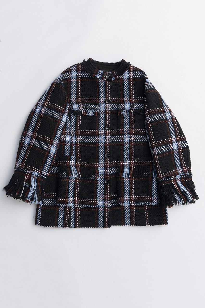 【メゾンスペシャル/MAISON SPECIAL】のFringe Tweed Jacket Coat/フリンジツイードジャケットコート インテリア・キッズ・メンズ・レディースファッション・服の通販 founy(ファニー) 　ファッション　Fashion　レディースファッション　Fashion for Women　アウター　Coat / Outerwear Collection　コート・ロングコート・ピーコート　Long Coats, Peacoats & More　レディースジャケット・軽アウター　Jackets　2025年　2025　2025-2026秋冬・A/W　Autumn/Winter 2025–26 AW25–26　おすすめ　Recommended / Our Picks　インナー　Innerwear　クラシカル　Classical, Vintage-Inspired　クラシック　Classic, Timeless Style　ショート　Short, Short Length　ジャケット　Jacket, Outerwear　チェック　Check, Plaid, Tartan　フリンジ　Fringe, Tassel　ワーク　Workwear, Utility Style　A/W・秋冬　Autumn/Winter　NVY(ネイビー)|ID: prp329100004635362 ipo3291000000033383422