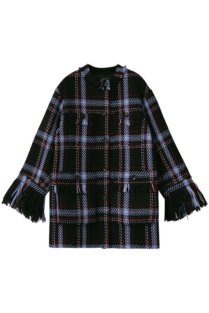 【メゾンスペシャル/MAISON SPECIAL】のFringe Tweed Jacket Coat/フリンジツイードジャケットコート インテリア・キッズ・メンズ・レディースファッション・服の通販 founy(ファニー) 　ファッション　Fashion　レディースファッション　Fashion for Women　アウター　Coat / Outerwear Collection　コート・ロングコート・ピーコート　Long Coats, Peacoats & More　レディースジャケット・軽アウター　Jackets　おすすめ　Recommended / Our Picks　インナー　Innerwear　クラシカル　Classical, Vintage-Inspired　クラシック　Classic, Timeless Style　ショート　Short, Short Length　ジャケット　Jacket, Outerwear　チェック　Check, Plaid, Tartan　フリンジ　Fringe, Tassel　ワーク　Workwear, Utility Style　NVY(ネイビー)|ID: prp329100004635362 ipo3291000000036126189