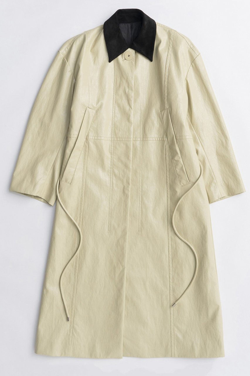 【メゾンスペシャル/MAISON SPECIAL】のVegan Leather Balmacaan Coat/ヴィーガンレザーステンカラーコート インテリア・キッズ・メンズ・レディースファッション・服の通販 founy(ファニー) 　ファッション　Fashion　レディースファッション　Fashion for Women　アウター　Coat / Outerwear Collection　コート・ロングコート・ピーコート　Long Coats, Peacoats & More　2025年　2025　2025-2026秋冬・A/W　Autumn/Winter 2025–26 AW25–26　インナー　Innerwear　ボックス　Boxy, Box Shape　ロング　Long, Long-Length　エレガント 上品　Elegant　A/W・秋冬　Autumn/Winter　L.YEL(ライトイエロー)|ID: prp329100004635363 ipo3291000000033383439