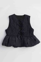 【メゾンスペシャル/MAISON SPECIAL】のEmbroidery Peplum Vest/エンブロイダリーペプラムベスト 人気、トレンドファッション・服の通販 founy(ファニー) ファッション Fashion レディースファッション Fashion for Women アウター Coat / Outerwear Collection レディースジャケット・軽アウター Jackets 2025年 2025 2025-2026秋冬・A/W Autumn/Winter 2025–26 AW25–26 ガーリー Girly, Feminine Style ジャカード／ジャガード Jacquard, Woven Pattern ジャケット Jacket, Outerwear センター Center, Center Line デニム Denim, Jeans Material フロント Front, Front Design ベスト Vest, Waistcoat ペプラム Peplum, Flared Hem リボン Ribbon, Bow エレガント 上品 Elegant A/W・秋冬 Autumn/Winter 防寒 Cold Protection, Winter-Ready thumbnail BLK(ブラック)|ID: prp329100004635365 ipo3291000000033383460