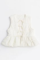 【メゾンスペシャル/MAISON SPECIAL】のEmbroidery Peplum Vest/エンブロイダリーペプラムベスト 人気、トレンドファッション・服の通販 founy(ファニー) ファッション Fashion レディースファッション Fashion for Women アウター Coat / Outerwear Collection レディースジャケット・軽アウター Jackets 2025年 2025 2025-2026秋冬・A/W Autumn/Winter 2025–26 AW25–26 ガーリー Girly, Feminine Style ジャカード／ジャガード Jacquard, Woven Pattern ジャケット Jacket, Outerwear センター Center, Center Line デニム Denim, Jeans Material フロント Front, Front Design ベスト Vest, Waistcoat ペプラム Peplum, Flared Hem リボン Ribbon, Bow エレガント 上品 Elegant A/W・秋冬 Autumn/Winter 防寒 Cold Protection, Winter-Ready thumbnail WHT(ホワイト)|ID: prp329100004635365 ipo3291000000033383462