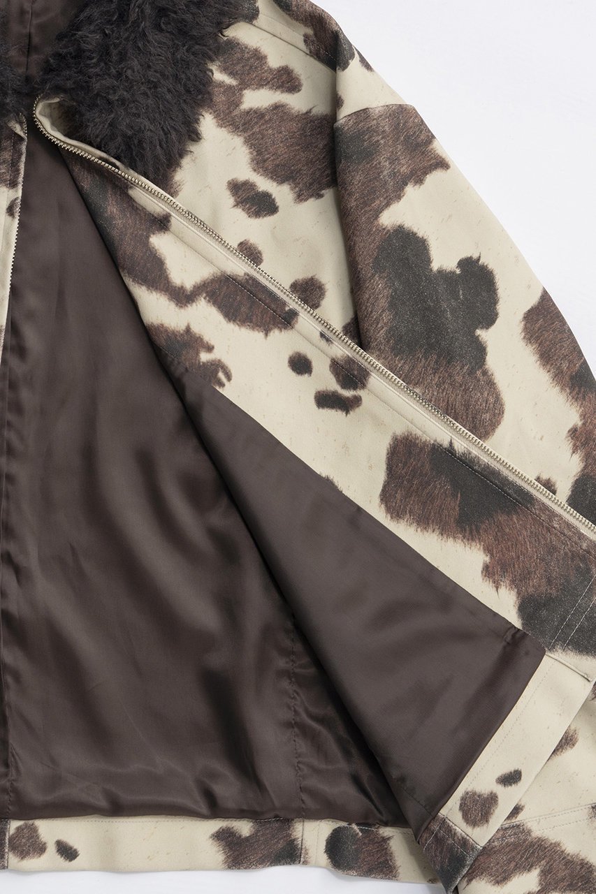 【メゾンスペシャル/MAISON SPECIAL】の2way Collar Cow Printed Vegan Leather Blouson/2WAYカラーCOWプリントヴィーガンレザーブルゾン 人気、トレンドファッション・服の通販 founy(ファニー) 　ファッション　Fashion　レディースファッション　Fashion for Women　アウター　Coat / Outerwear Collection　レディースジャケット・軽アウター　Jackets　ブルゾンジャケット・スポーティアウター　Blouson Jackets　ジップ　Zip, Zipper　ジップアップ　Zip-Up, Full Zip　ジャケット　Jacket, Outerwear　セットアップ　Set-Up, Coordinated Outfit　デニム　Denim, Jeans Material　パターン　Pattern, Design Print　フロント　Front, Front Design　ブルゾン　Blouson, Bomber Jacket　プリント　Print, Printed Pattern　ポケット　Pocket, Pocket Detail　防寒　Cold Protection, Winter-Ready　モノトーン　Monotone, Black and White　ロング　Long, Long-Length　A/W・秋冬　Autumn/Winter　おすすめ　Recommended / Our Picks　2025年　2025　2025-2026秋冬・A/W　Autumn/Winter 2025–26 AW25–26　other-3|ID: prp329100004635367 ipo3291000000033383484