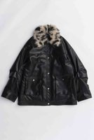 【メゾンスペシャル/MAISON SPECIAL】のFur Collar Vegan Leather Middle Blouson/ファーカラーヴィーガンレザーミドルブルゾン 人気、トレンドファッション・服の通販 founy(ファニー) ファッション Fashion レディースファッション Fashion for Women アウター Coat / Outerwear Collection レディースジャケット・軽アウター Jackets ブルゾンジャケット・スポーティアウター Blouson Jackets アニマル Animal Print 今季 This Season, Current Season ジップ Zip, Zipper ジャケット Jacket, Outerwear スウェット / スエット Sweatshirt, Sweatwear トレンド Trend, Trending Now フェイクファー Faux Fur, Imitation Fur フェイクレザー Faux Leather, PU Leather フラップ Flap, Flap Pocket フロント Front, Front Design ブルゾン Blouson, Bomber Jacket ポケット Pocket, Pocket Detail 防寒 Cold Protection, Winter-Ready A/W・秋冬 Autumn/Winter おすすめ Recommended / Our Picks エレガント 上品 Elegant 2025年 2025 2025-2026秋冬・A/W Autumn/Winter 2025–26 AW25–26 |ID:prp329100004635368