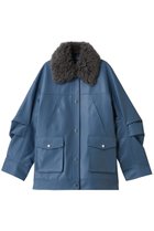 【メゾンスペシャル/MAISON SPECIAL】のFur Collar faux Leather Middle Blouson/ファーカラーフェイクレザーミドルブルゾン BLU(ブルー)|ID: prp329100004635368 ipo3291000000035356885