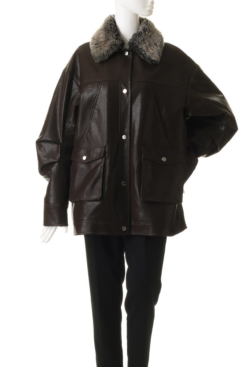 【メゾンスペシャル/MAISON SPECIAL】のFur Collar faux Leather Middle Blouson/ファーカラーフェイクレザーミドルブルゾン 人気、トレンドファッション・服の通販 founy(ファニー) 　ファッション　Fashion　レディースファッション　Fashion for Women　アウター　Coat / Outerwear Collection　レディースジャケット・軽アウター　Jackets　ブルゾンジャケット・スポーティアウター　Blouson Jackets　アニマル　Animal Print　今季　This Season, Current Season　ジップ　Zip, Zipper　ジャケット　Jacket, Outerwear　スウェット / スエット　Sweatshirt, Sweatwear　トレンド　Trend, Trending Now　フェイクファー　Faux Fur, Imitation Fur　フェイクレザー　Faux Leather, PU Leather　フラップ　Flap, Flap Pocket　フロント　Front, Front Design　ブルゾン　Blouson, Bomber Jacket　ポケット　Pocket, Pocket Detail　防寒　Cold Protection, Winter-Ready　A/W・秋冬　Autumn/Winter　おすすめ　Recommended / Our Picks　エレガント 上品　Elegant　other-2|ID: prp329100004635368 ipo3291000000035356889
