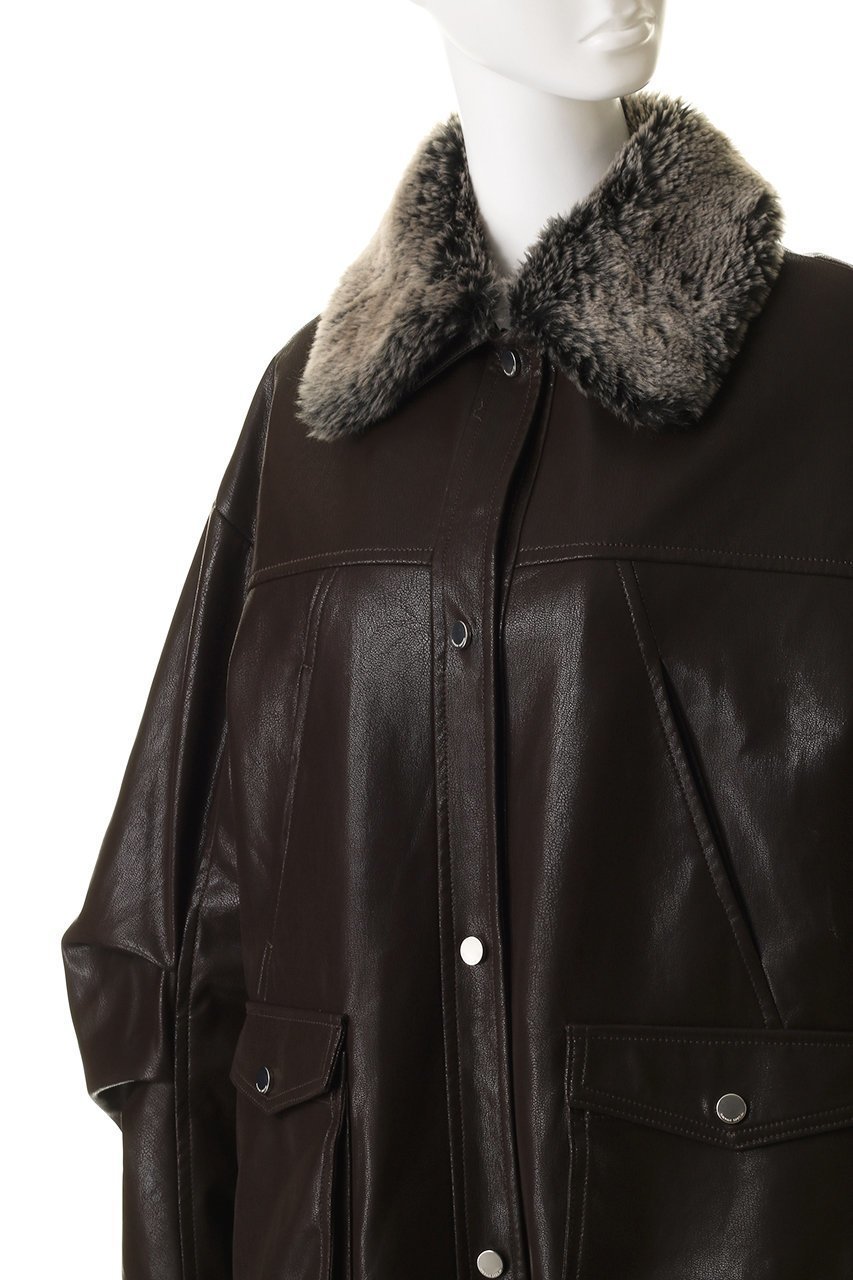 【メゾンスペシャル/MAISON SPECIAL】のFur Collar faux Leather Middle Blouson/ファーカラーフェイクレザーミドルブルゾン 人気、トレンドファッション・服の通販 founy(ファニー) 　ファッション　Fashion　レディースファッション　Fashion for Women　アウター　Coat / Outerwear Collection　レディースジャケット・軽アウター　Jackets　ブルゾンジャケット・スポーティアウター　Blouson Jackets　アニマル　Animal Print　今季　This Season, Current Season　ジップ　Zip, Zipper　ジャケット　Jacket, Outerwear　スウェット / スエット　Sweatshirt, Sweatwear　トレンド　Trend, Trending Now　フェイクファー　Faux Fur, Imitation Fur　フェイクレザー　Faux Leather, PU Leather　フラップ　Flap, Flap Pocket　フロント　Front, Front Design　ブルゾン　Blouson, Bomber Jacket　ポケット　Pocket, Pocket Detail　防寒　Cold Protection, Winter-Ready　A/W・秋冬　Autumn/Winter　おすすめ　Recommended / Our Picks　エレガント 上品　Elegant　other-5|ID: prp329100004635368 ipo3291000000035356892