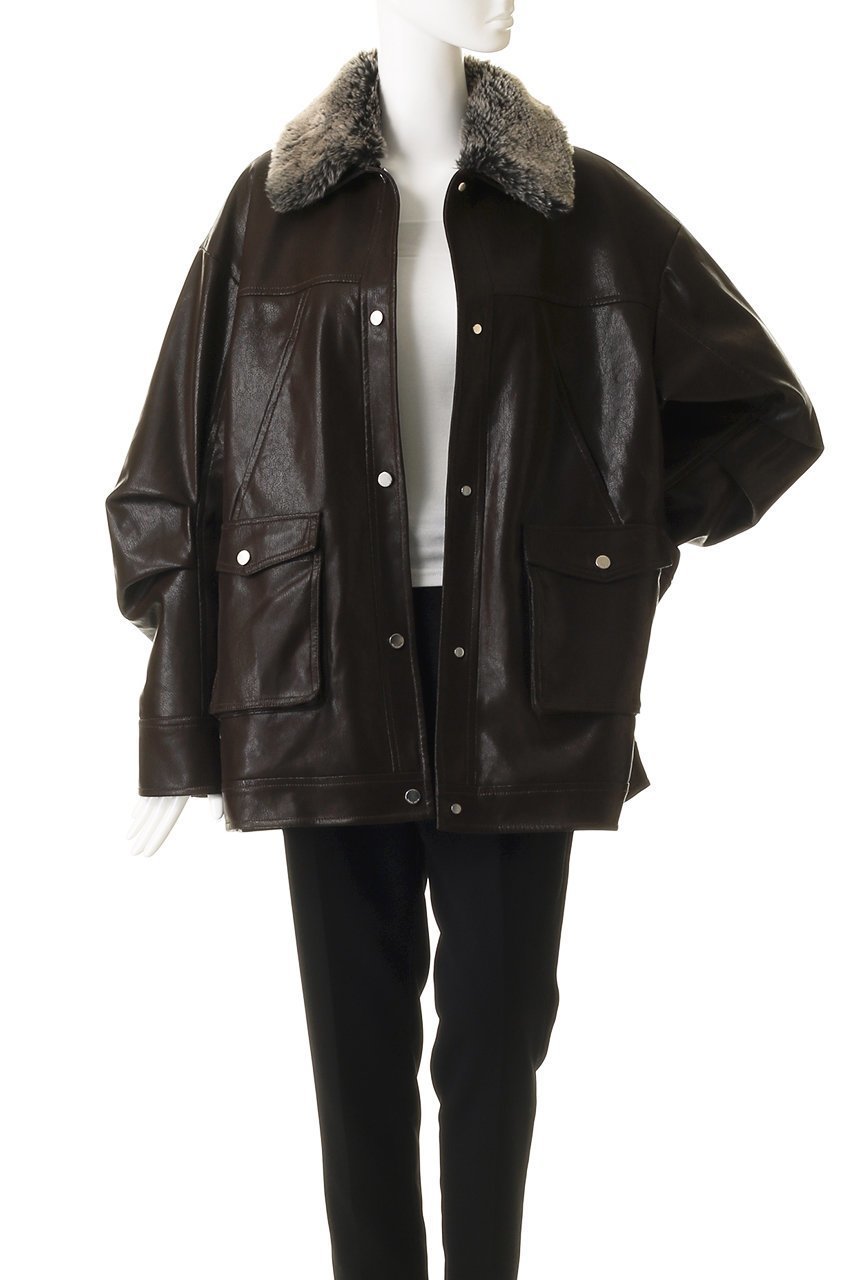【メゾンスペシャル/MAISON SPECIAL】のFur Collar faux Leather Middle Blouson/ファーカラーフェイクレザーミドルブルゾン 人気、トレンドファッション・服の通販 founy(ファニー) 　ファッション　Fashion　レディースファッション　Fashion for Women　アウター　Coat / Outerwear Collection　レディースジャケット・軽アウター　Jackets　ブルゾンジャケット・スポーティアウター　Blouson Jackets　アニマル　Animal Print　今季　This Season, Current Season　ジップ　Zip, Zipper　ジャケット　Jacket, Outerwear　スウェット / スエット　Sweatshirt, Sweatwear　トレンド　Trend, Trending Now　フェイクファー　Faux Fur, Imitation Fur　フェイクレザー　Faux Leather, PU Leather　フラップ　Flap, Flap Pocket　フロント　Front, Front Design　ブルゾン　Blouson, Bomber Jacket　ポケット　Pocket, Pocket Detail　防寒　Cold Protection, Winter-Ready　A/W・秋冬　Autumn/Winter　おすすめ　Recommended / Our Picks　エレガント 上品　Elegant　other-8|ID: prp329100004635368 ipo3291000000035356897