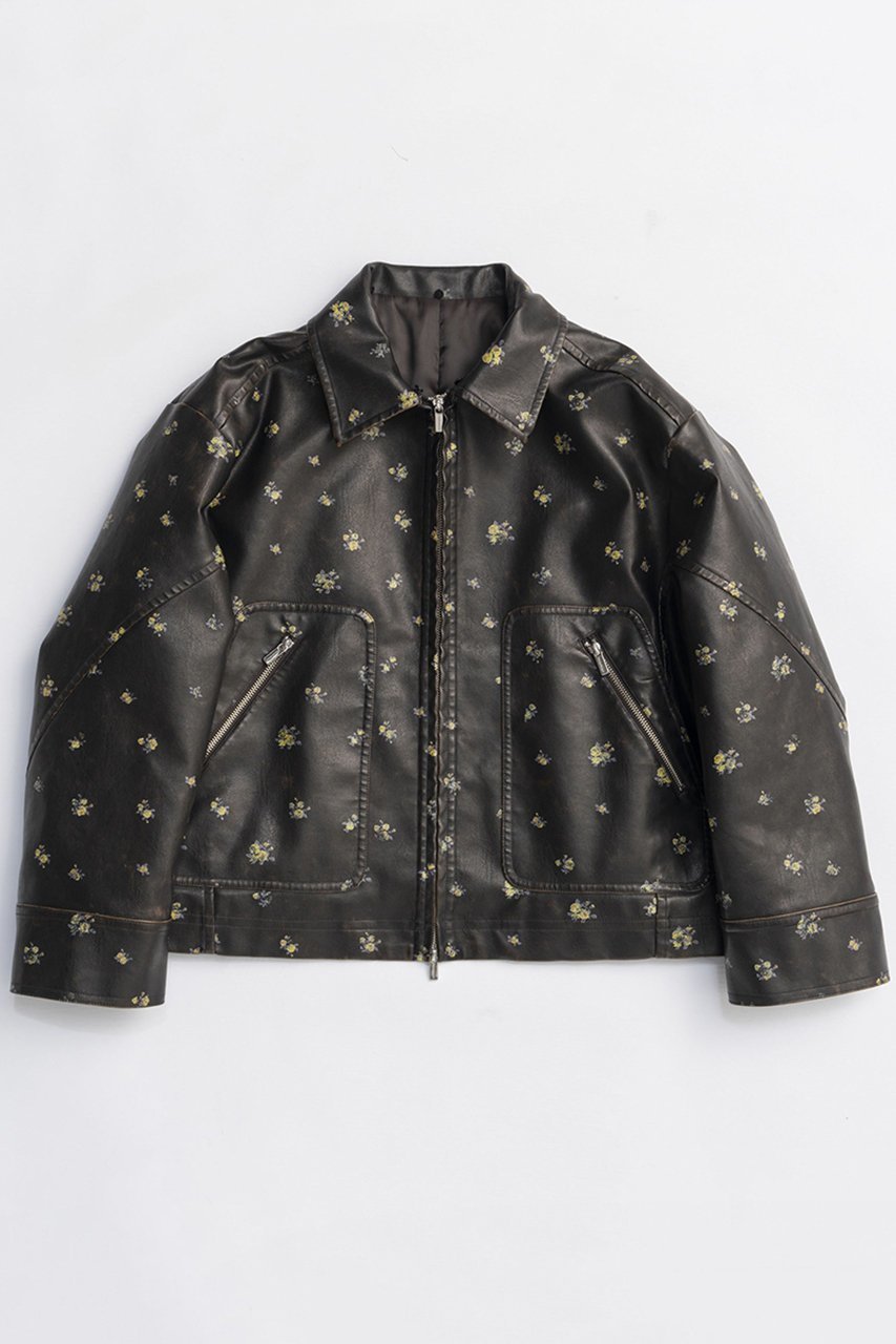 【メゾンスペシャル/MAISON SPECIAL】の2way Collar Small Flower Vegan Leather Blouson/2WAYカラースモールフラワーヴィーガンレザーブルゾン 人気、トレンドファッション・服の通販 founy(ファニー) 　ファッション　Fashion　レディースファッション　Fashion for Women　アウター　Coat / Outerwear Collection　レディースジャケット・軽アウター　Jackets　ブルゾンジャケット・スポーティアウター　Blouson Jackets　インナー　Innerwear　クール　Cool, Chic　シンプル　Simple, Minimal　ジップ　Zip, Zipper　ジップアップ　Zip-Up, Full Zip　ジャケット　Jacket, Outerwear　フェイクレザー　Faux Leather, PU Leather　フェミニン　Feminine, Girly　フロント　Front, Front Design　ブルゾン　Blouson, Bomber Jacket　プリント　Print, Printed Pattern　ポケット　Pocket, Pocket Detail　防寒　Cold Protection, Winter-Ready　ミックス　Mix, Mixed Style　ライダース　Riders　A/W・秋冬　Autumn/Winter　2025年　2025　2025-2026秋冬・A/W　Autumn/Winter 2025–26 AW25–26　other-4|ID: prp329100004635369 ipo3291000000033383506