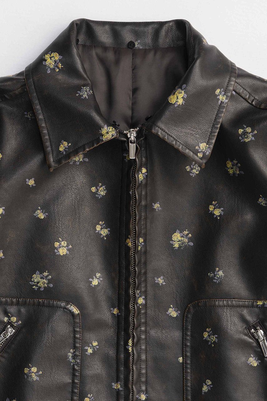【メゾンスペシャル/MAISON SPECIAL】の2way Collar Small Flower Vegan Leather Blouson/2WAYカラースモールフラワーヴィーガンレザーブルゾン 人気、トレンドファッション・服の通販 founy(ファニー) 　ファッション　Fashion　レディースファッション　Fashion for Women　アウター　Coat / Outerwear Collection　レディースジャケット・軽アウター　Jackets　ブルゾンジャケット・スポーティアウター　Blouson Jackets　インナー　Innerwear　クール　Cool, Chic　シンプル　Simple, Minimal　ジップ　Zip, Zipper　ジップアップ　Zip-Up, Full Zip　ジャケット　Jacket, Outerwear　フェイクレザー　Faux Leather, PU Leather　フェミニン　Feminine, Girly　フロント　Front, Front Design　ブルゾン　Blouson, Bomber Jacket　プリント　Print, Printed Pattern　ポケット　Pocket, Pocket Detail　防寒　Cold Protection, Winter-Ready　ミックス　Mix, Mixed Style　ライダース　Riders　A/W・秋冬　Autumn/Winter　2025年　2025　2025-2026秋冬・A/W　Autumn/Winter 2025–26 AW25–26　other-5|ID: prp329100004635369 ipo3291000000033383507
