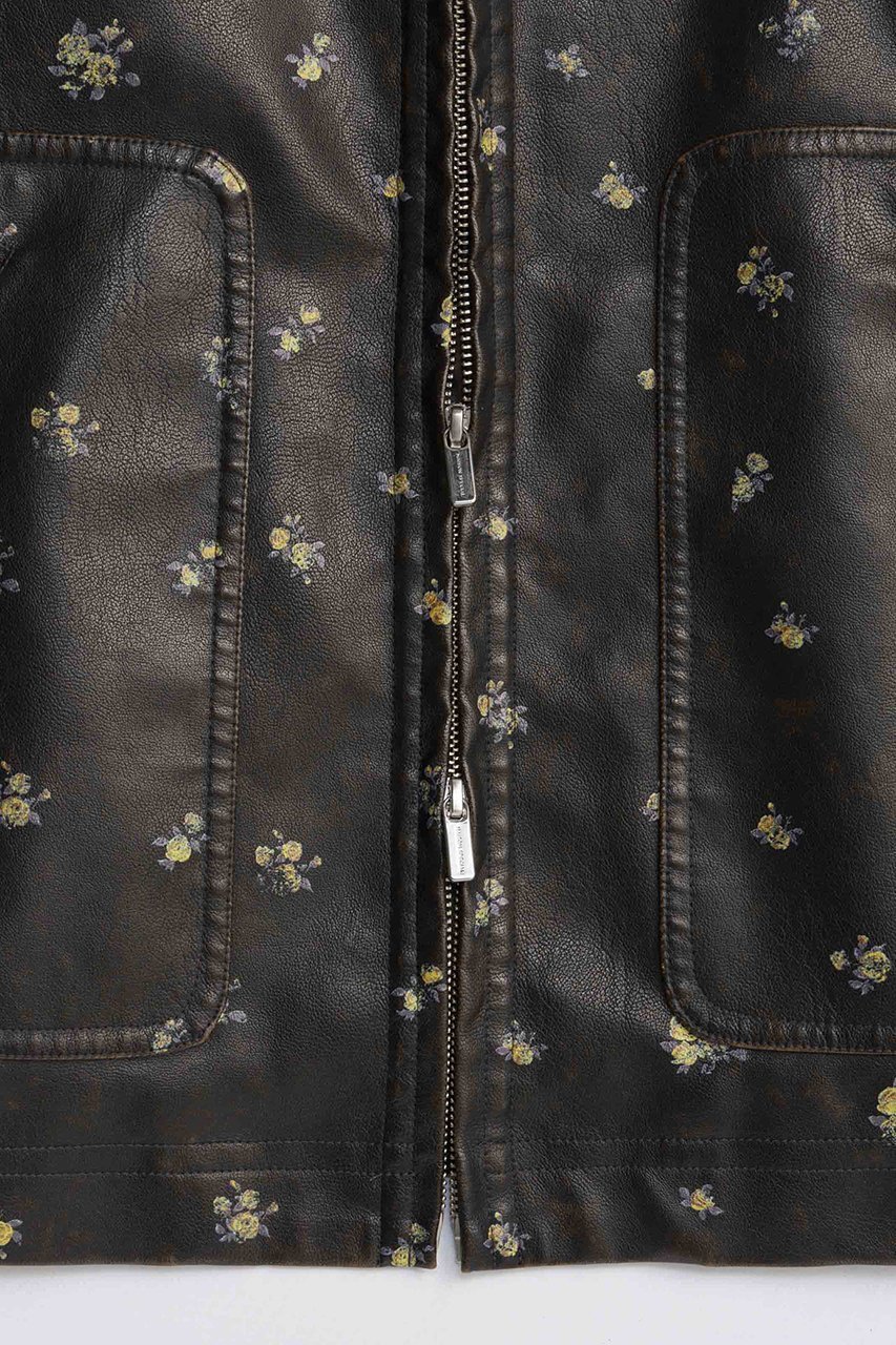 【メゾンスペシャル/MAISON SPECIAL】の2way Collar Small Flower Vegan Leather Blouson/2WAYカラースモールフラワーヴィーガンレザーブルゾン 人気、トレンドファッション・服の通販 founy(ファニー) 　ファッション　Fashion　レディースファッション　Fashion for Women　アウター　Coat / Outerwear Collection　レディースジャケット・軽アウター　Jackets　ブルゾンジャケット・スポーティアウター　Blouson Jackets　インナー　Innerwear　クール　Cool, Chic　シンプル　Simple, Minimal　ジップ　Zip, Zipper　ジップアップ　Zip-Up, Full Zip　ジャケット　Jacket, Outerwear　フェイクレザー　Faux Leather, PU Leather　フェミニン　Feminine, Girly　フロント　Front, Front Design　ブルゾン　Blouson, Bomber Jacket　プリント　Print, Printed Pattern　ポケット　Pocket, Pocket Detail　防寒　Cold Protection, Winter-Ready　ミックス　Mix, Mixed Style　ライダース　Riders　A/W・秋冬　Autumn/Winter　2025年　2025　2025-2026秋冬・A/W　Autumn/Winter 2025–26 AW25–26　other-6|ID: prp329100004635369 ipo3291000000033383508