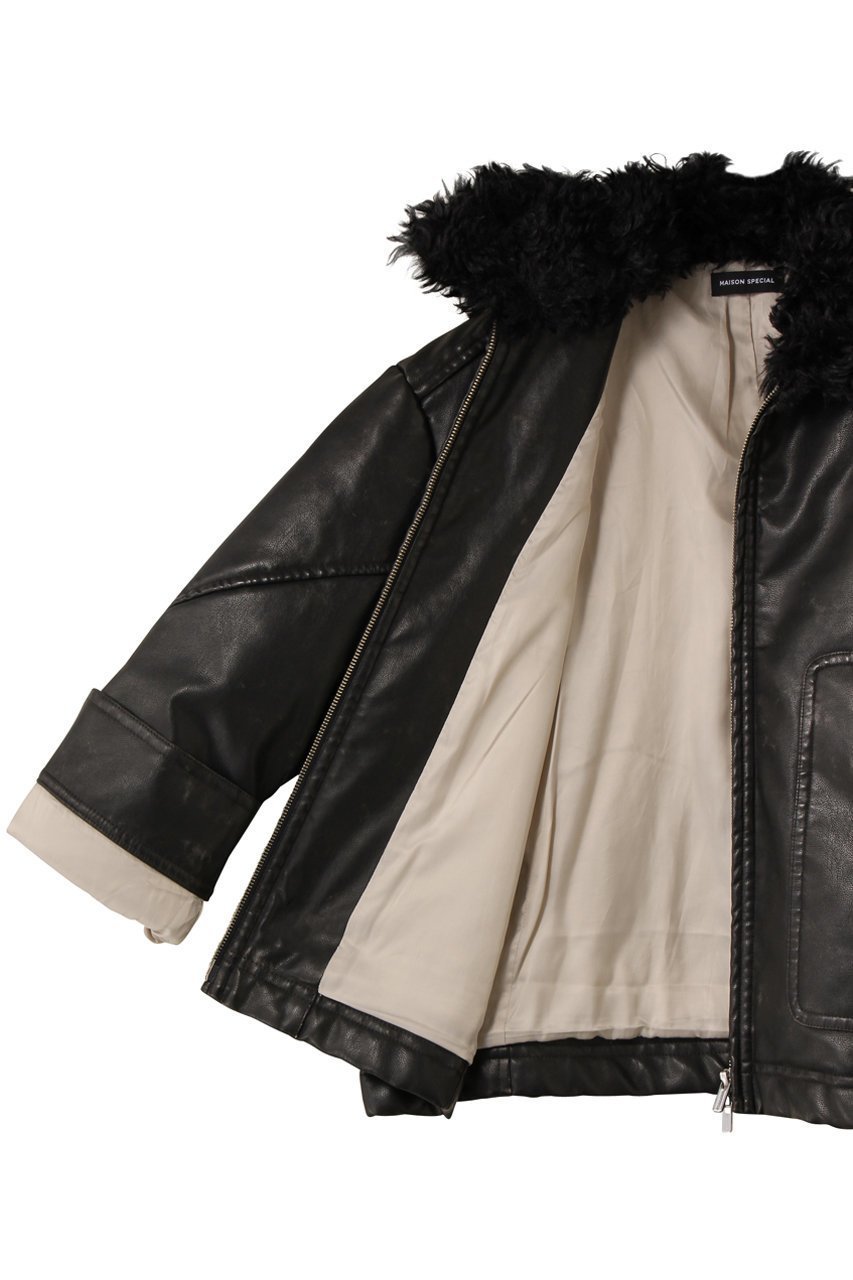 【メゾンスペシャル/MAISON SPECIAL】の2way Collar faux Leather Blouson/2WAYカラーフェイクレザーブルゾン 人気、トレンドファッション・服の通販 founy(ファニー) 　ファッション　Fashion　レディースファッション　Fashion for Women　アウター　Coat / Outerwear Collection　レディースジャケット・軽アウター　Jackets　ブルゾンジャケット・スポーティアウター　Blouson Jackets　インナー　Innerwear　クール　Cool, Chic　シンプル　Simple, Minimal　ジップ　Zip, Zipper　ジップアップ　Zip-Up, Full Zip　ジャケット　Jacket, Outerwear　フェイクレザー　Faux Leather, PU Leather　フロント　Front, Front Design　ブルゾン　Blouson, Bomber Jacket　ポケット　Pocket, Pocket Detail　防寒　Cold Protection, Winter-Ready　ライダース　Riders　other-6|ID: prp329100004635370 ipo3291000000035947141