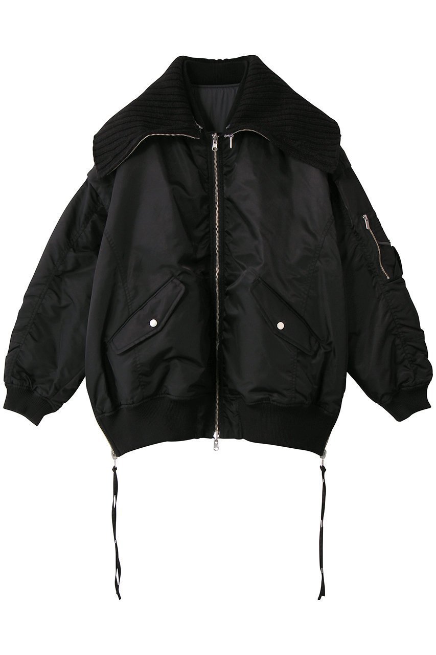 【メゾンスペシャル/MAISON SPECIAL】のMultiway Knit Collar MA-1/マルチウェイニットカラーMA-1 インテリア・キッズ・メンズ・レディースファッション・服の通販 founy(ファニー) 　ファッション　Fashion　レディースファッション　Fashion for Women　アウター　Coat / Outerwear Collection　レディースジャケット・軽アウター　Jackets　ブルゾンジャケット・スポーティアウター　Blouson Jackets　MA-1ジャケット　MA-1 Bomber Jackets / Flight Jackets　なめらか　Smooth, Silky Texture　インナー　Innerwear　ジャケット　Jacket, Outerwear　ブルゾン　Blouson, Bomber Jacket　リバーシブル　Reversible, Two-Sided　ロング　Long, Long-Length　人気　Popular, Best Seller　防寒　Cold Protection, Winter-Ready　BLK(ブラック)|ID: prp329100004635371 ipo3291000000036544553