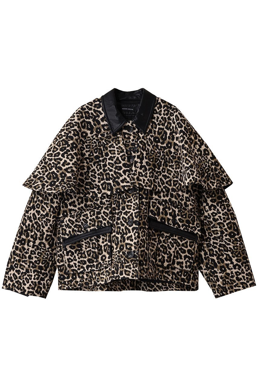 【メゾンスペシャル/MAISON SPECIAL】のleopard Military Cape Jacket/レオパードミリタリーケープジャケット インテリア・キッズ・メンズ・レディースファッション・服の通販 founy(ファニー) ファッション Fashion レディースファッション Fashion for Women アウター Coat / Outerwear Collection レディースジャケット・軽アウター Jackets ブルゾンジャケット・スポーティアウター Blouson Jackets アニマル Animal Print ショート Short, Short Length ジャカード/ジャガード Jacquard, Woven Pattern ジャケット Jacket, Outerwear フェイクレザー Faux Leather, PU Leather ブルゾン Blouson, Bomber Jacket ポケット Pocket, Pocket Detail リバーシブル Reversible, Two-Sided レオパード Leopard, Animal Print エレガント 上品 Elegant MLT1(マルチカラー)|ID: prp329100004635375 ipo3291000000035583038