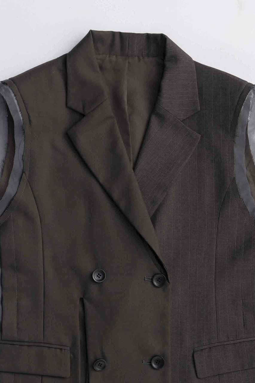 【メゾンスペシャル/MAISON SPECIAL】のSide Tulle Gilet/サイドチュールジレ 人気、トレンドファッション・服の通販 founy(ファニー) 　ファッション　Fashion　レディースファッション　Fashion for Women　アウター　Coat / Outerwear Collection　レディースジャケット・軽アウター　Jackets　アシンメトリー　Asymmetrical Style　インナー　Innerwear　オケージョン　Occasion Wear　ジャケット　Jacket, Outerwear　チュール　Tulip, Tulip Motif　ドッキング　Docking, Mixed Material　フィット　Fit, Slim Fit　ベスト　Vest, Waistcoat　ロング　Long, Long-Length　A/W・秋冬　Autumn/Winter　エレガント 上品　Elegant　2025年　2025　2025-2026秋冬・A/W　Autumn/Winter 2025–26 AW25–26　other-2|ID: prp329100004635376 ipo3291000000033383578