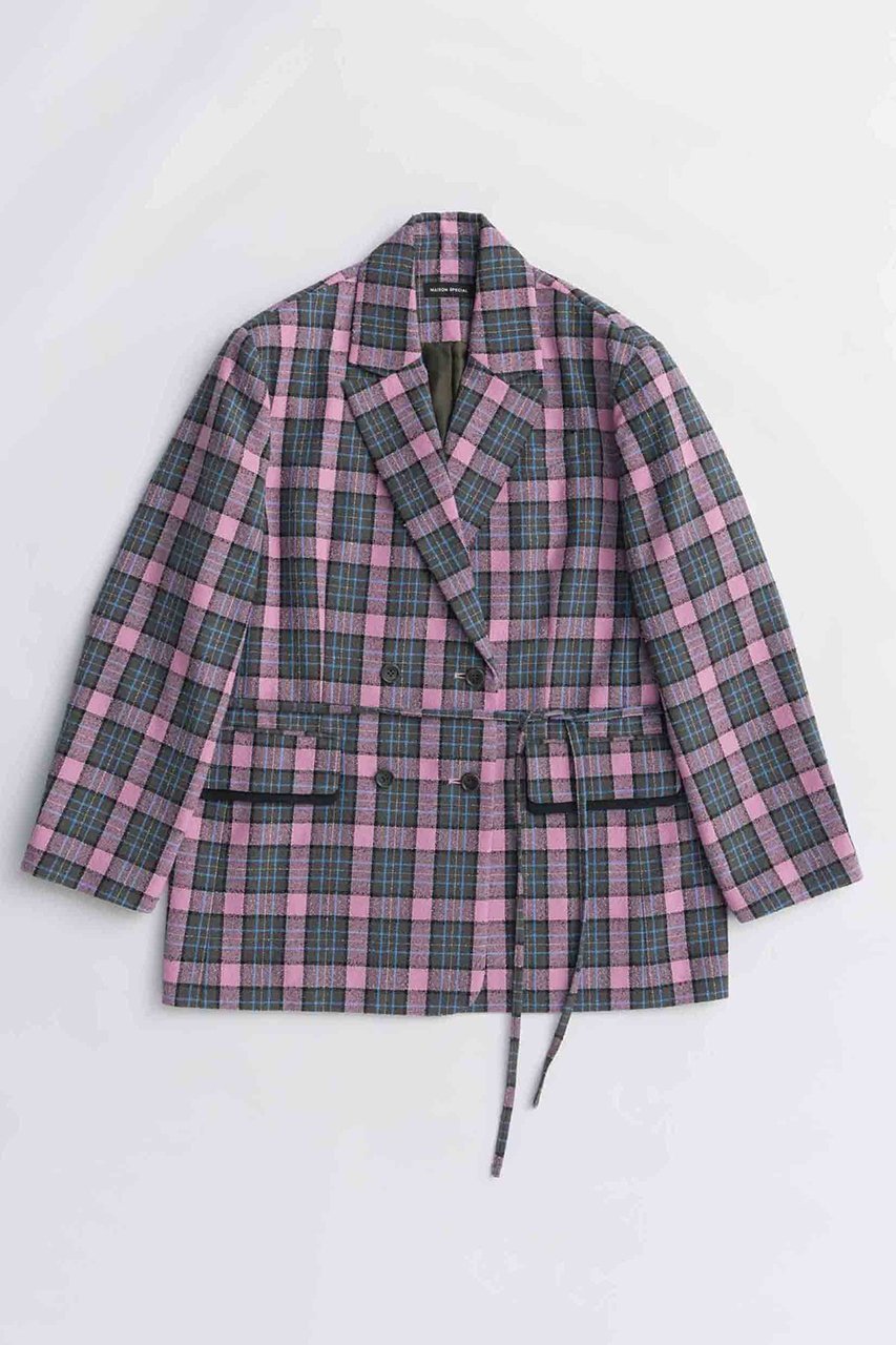 【メゾンスペシャル/MAISON SPECIAL】のLoop Yarn Plaid Jacket/ループチェックジャケット インテリア・キッズ・メンズ・レディースファッション・服の通販 founy(ファニー) 　ファッション　Fashion　レディースファッション　Fashion for Women　アウター　Coat / Outerwear Collection　レディースジャケット・軽アウター　Jackets　2025年　2025　2025-2026秋冬・A/W　Autumn/Winter 2025–26 AW25–26　おすすめ　Recommended / Our Picks　ジャケット　Jacket, Outerwear　セットアップ　Set-Up, Coordinated Outfit　ダブル　Double, Double-Breasted　チェック　Check, Plaid, Tartan　トレンド　Trend, Trending Now　ループ　Loop, Loop Knit　A/W・秋冬　Autumn/Winter　PNK(ピンク)|ID: prp329100004635380 ipo3291000000033383617