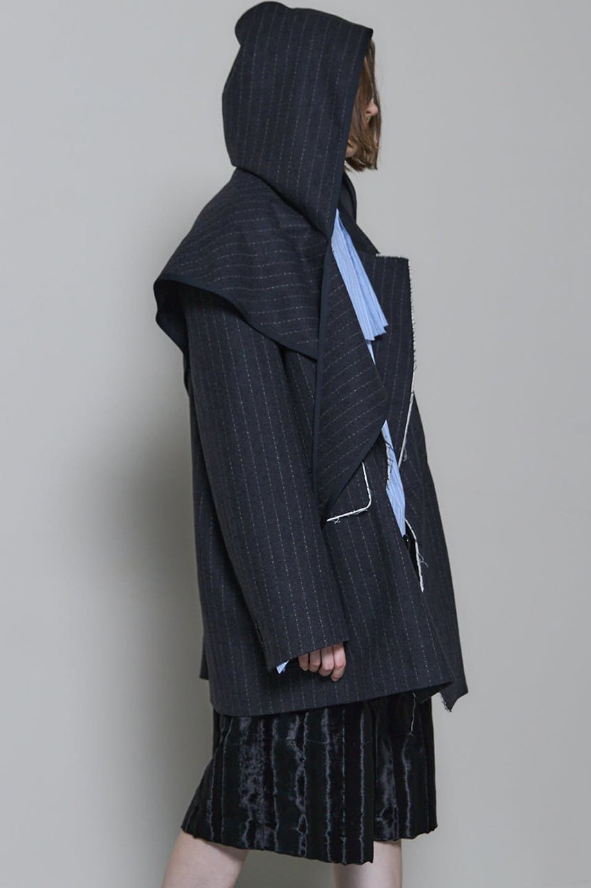 【メゾンスペシャル/MAISON SPECIAL】の2way Hooded Scarf Cut Off Jacket/2WAYフードスカーフカットオフジャケット 人気、トレンドファッション・服の通販 founy(ファニー) 　ファッション　Fashion　レディースファッション　Fashion for Women　アウター　Coat / Outerwear Collection　レディースジャケット・軽アウター　Jackets　2025年　2025　2025-2026秋冬・A/W　Autumn/Winter 2025–26 AW25–26　インナー　Innerwear　カットオフ　Cut-Off Design　ジャケット　Jacket, Outerwear　スカーフ　Scarf, Neckwear　ストライプ　Stripe, Striped Pattern　チェック　Check, Plaid, Tartan　冬　Winter / This Winter　A/W・秋冬　Autumn/Winter　軽量　Lightweight, Ultra Light　other-4|ID: prp329100004635381 ipo3291000000033383632