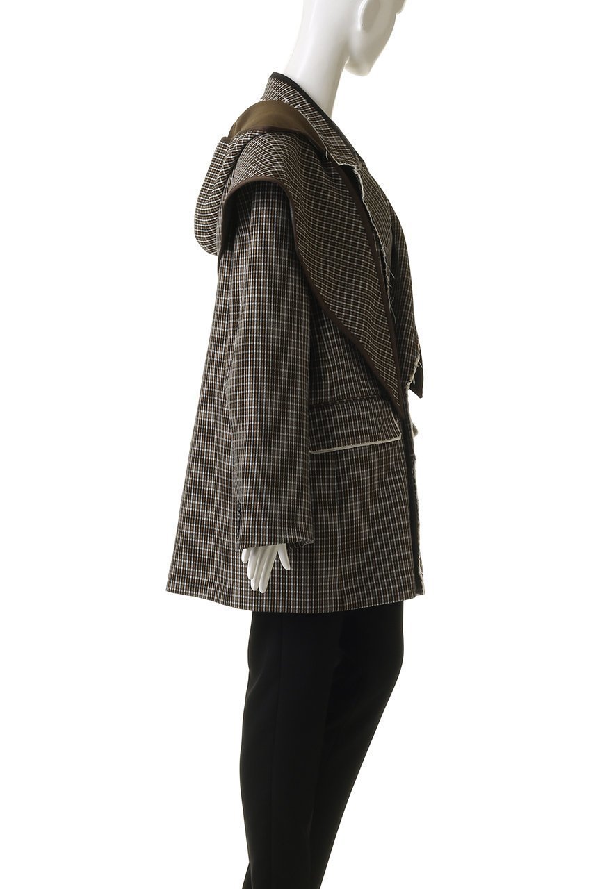 【メゾンスペシャル/MAISON SPECIAL】の2way Hooded Scarf Cut Off Jacket/2WAYフードスカーフカットオフジャケット 人気、トレンドファッション・服の通販 founy(ファニー) 　ファッション　Fashion　レディースファッション　Fashion for Women　アウター　Coat / Outerwear Collection　レディースジャケット・軽アウター　Jackets　インナー　Innerwear　カットオフ　Cut-Off Design　ジャケット　Jacket, Outerwear　スカーフ　Scarf, Neckwear　ストライプ　Stripe, Striped Pattern　チェック　Check, Plaid, Tartan　冬　Winter / This Winter　軽量　Lightweight, Ultra Light　other-3|ID: prp329100004635381 ipo3291000000035816314