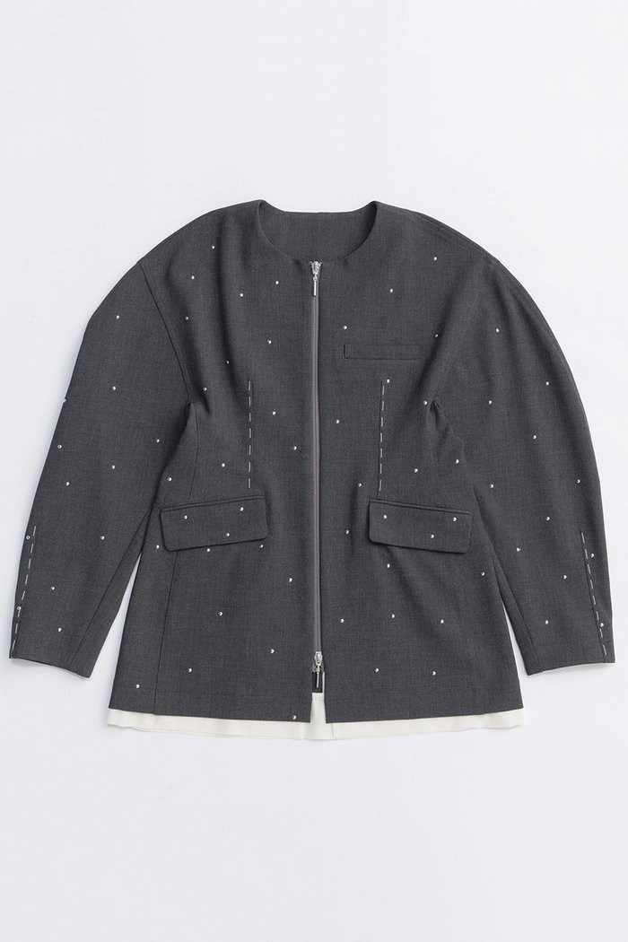 【メゾンスペシャル/MAISON SPECIAL】のStuds Hour Glass Worsted Zip Jacket/スタッズアワーグラスジップジャケット インテリア・キッズ・メンズ・レディースファッション・服の通販 founy(ファニー) https://founy.com/ ファッション Fashion レディースファッション Fashion for Women アウター Coat / Outerwear Collection レディースジャケット・軽アウター Jackets 2025年 2025 2025-2026秋冬・A/W Autumn/Winter 2025–26 AW25–26 おすすめ Recommended / Our Picks オケージョン Occasion Wear カーディガン Cardigan, Knitwear グラス Glass, Eyewear コクーン Cocoon, Cocoon Silhouette ジップ Zip, Zipper ジャケット Jacket, Outerwear スタッズ Studs, Metal Accents セットアップ Set-Up, Coordinated Outfit エレガント 上品 Elegant A/W・秋冬 Autumn/Winter |ID: prp329100004635382 ipo3291000000033383637