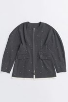 【メゾンスペシャル/MAISON SPECIAL】のStuds Hour Glass Worsted Zip Jacket/スタッズアワーグラスジップジャケット GRY(グレー)|ID: prp329100004635382 ipo3291000000033383638