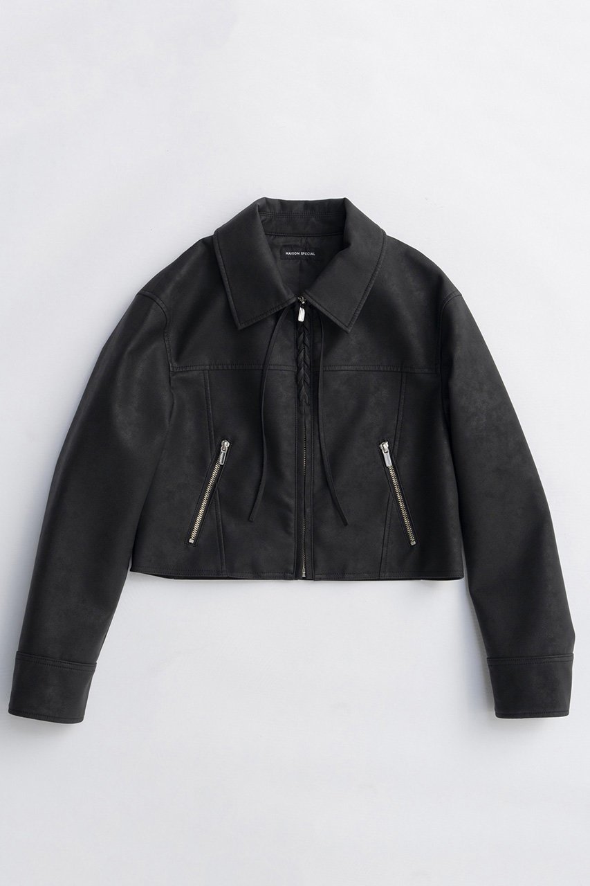 【メゾンスペシャル/MAISON SPECIAL】のLace Up Balmacaan Short Blouson/レースアップステンカラーショートブルゾン 人気、トレンドファッション・服の通販 founy(ファニー) 　ファッション　Fashion　レディースファッション　Fashion for Women　アウター　Coat / Outerwear Collection　レディースジャケット・軽アウター　Jackets　ブルゾンジャケット・スポーティアウター　Blouson Jackets　2025年　2025　2025-2026秋冬・A/W　Autumn/Winter 2025–26 AW25–26　ウォッシュ　Washed Finish　コンパクト　Compact, Small Size　ショート　Short, Short Length　ジャケット　Jacket, Outerwear　フェイクレザー　Faux Leather, PU Leather　ブルゾン　Blouson, Bomber Jacket　ボトム　Bottoms, Lower Wear　ロング　Long, Long-Length　A/W・秋冬　Autumn/Winter　 other-1|ID: prp329100004635385 ipo3291000000033383661