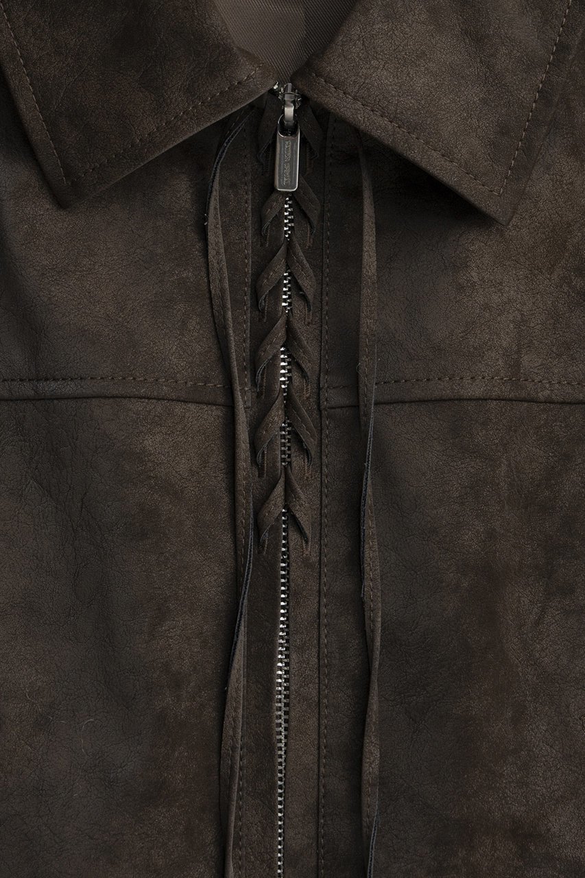 【メゾンスペシャル/MAISON SPECIAL】のLace Up Balmacaan Short Blouson/レースアップステンカラーショートブルゾン 人気、トレンドファッション・服の通販 founy(ファニー) 　ファッション　Fashion　レディースファッション　Fashion for Women　アウター　Coat / Outerwear Collection　レディースジャケット・軽アウター　Jackets　ブルゾンジャケット・スポーティアウター　Blouson Jackets　2025年　2025　2025-2026秋冬・A/W　Autumn/Winter 2025–26 AW25–26　ウォッシュ　Washed Finish　コンパクト　Compact, Small Size　ショート　Short, Short Length　ジャケット　Jacket, Outerwear　フェイクレザー　Faux Leather, PU Leather　ブルゾン　Blouson, Bomber Jacket　ボトム　Bottoms, Lower Wear　ロング　Long, Long-Length　A/W・秋冬　Autumn/Winter　other-4|ID: prp329100004635385 ipo3291000000033383666
