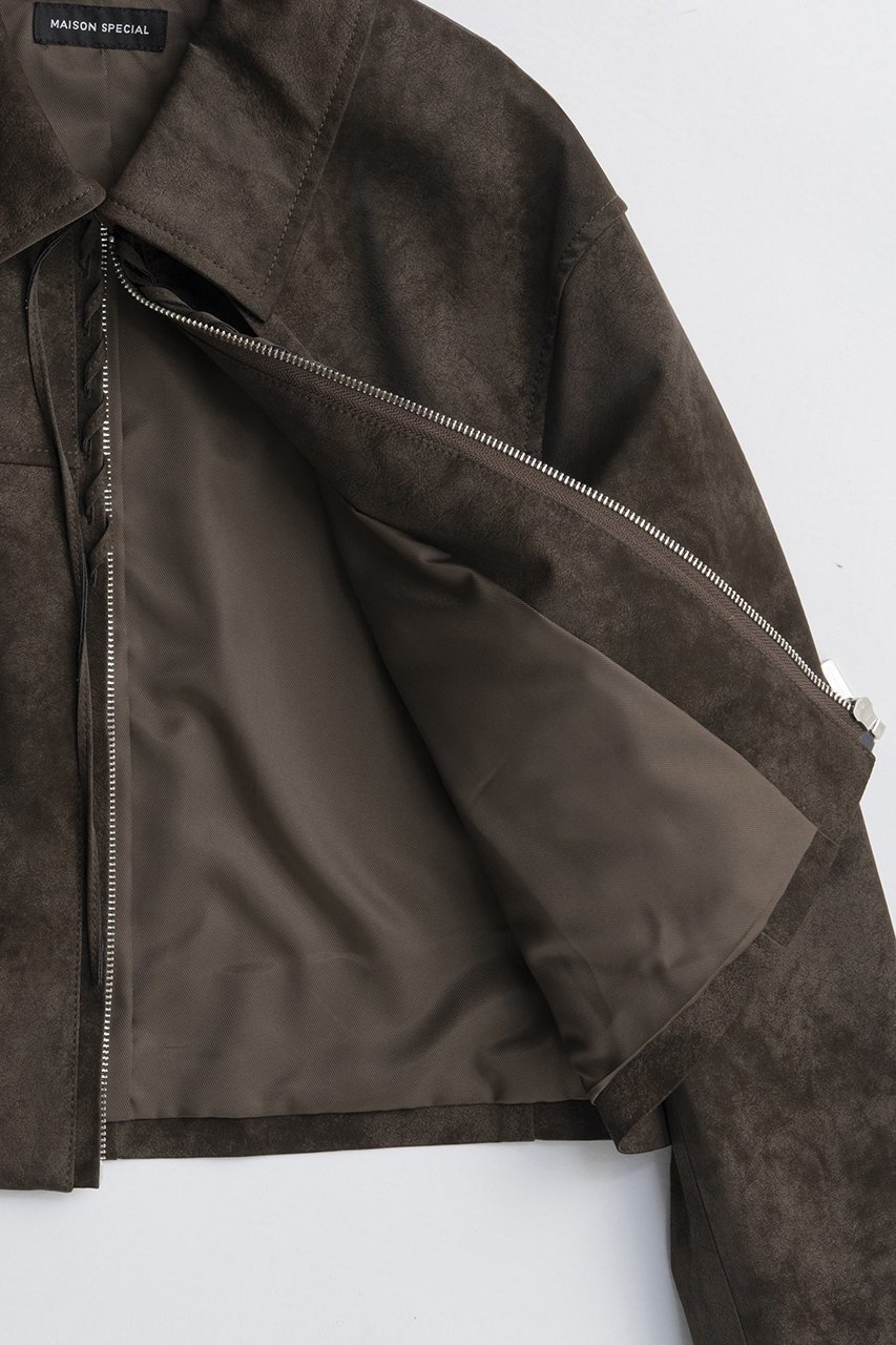 【メゾンスペシャル/MAISON SPECIAL】のLace Up Balmacaan Short Blouson/レースアップステンカラーショートブルゾン 人気、トレンドファッション・服の通販 founy(ファニー) 　ファッション　Fashion　レディースファッション　Fashion for Women　アウター　Coat / Outerwear Collection　レディースジャケット・軽アウター　Jackets　ブルゾンジャケット・スポーティアウター　Blouson Jackets　2025年　2025　2025-2026秋冬・A/W　Autumn/Winter 2025–26 AW25–26　ウォッシュ　Washed Finish　コンパクト　Compact, Small Size　ショート　Short, Short Length　ジャケット　Jacket, Outerwear　フェイクレザー　Faux Leather, PU Leather　ブルゾン　Blouson, Bomber Jacket　ボトム　Bottoms, Lower Wear　ロング　Long, Long-Length　A/W・秋冬　Autumn/Winter　other-5|ID: prp329100004635385 ipo3291000000033383667