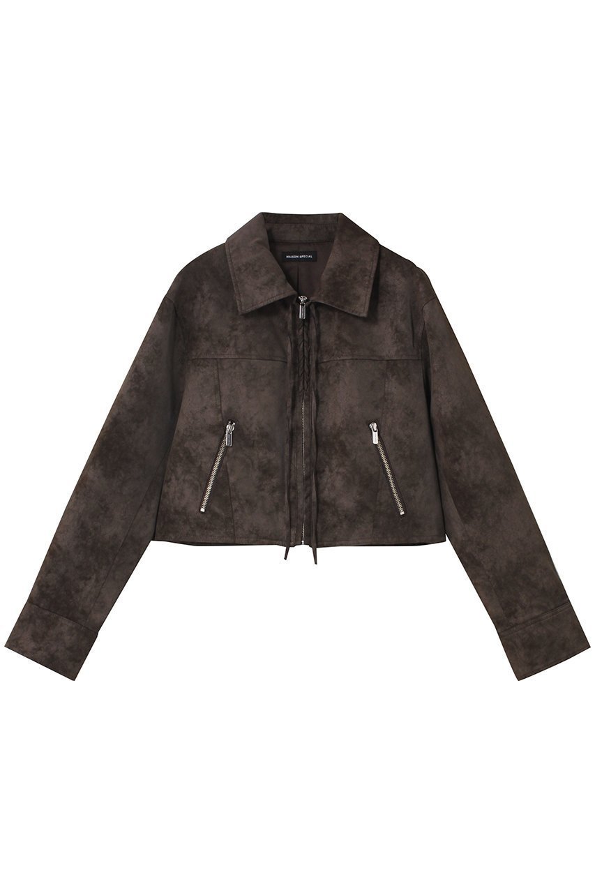 【メゾンスペシャル/MAISON SPECIAL】のLace Up Balmacaan Short Blouson/レースアップステンカラーショートブルゾン インテリア・キッズ・メンズ・レディースファッション・服の通販 founy(ファニー) 　ファッション　Fashion　レディースファッション　Fashion for Women　アウター　Coat / Outerwear Collection　レディースジャケット・軽アウター　Jackets　ブルゾンジャケット・スポーティアウター　Blouson Jackets　ウォッシュ　Washed Finish　コンパクト　Compact, Small Size　ショート　Short, Short Length　ジャケット　Jacket, Outerwear　フェイクレザー　Faux Leather, PU Leather　ブルゾン　Blouson, Bomber Jacket　ボトム　Bottoms, Lower Wear　ロング　Long, Long-Length　BRN(ブラウン)|ID: prp329100004635385 ipo3291000000035816352