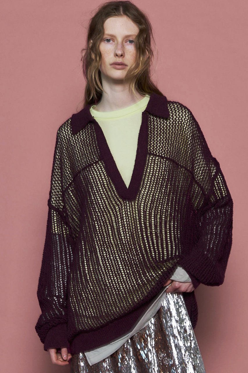 【メゾンスペシャル/MAISON SPECIAL】のBoucle Mesh Knit Pullover/ブークレーメッシュニット 人気、トレンドファッション・服の通販 founy(ファニー) 　ファッション　Fashion　レディースファッション　Fashion for Women　トップス・カットソー　Cut & Sew Tops　ニット　Knit Tops & Sweaters　カジュアルプルオーバー・ニットトップス　Pullovers & Knit Tops / Casual Pullovers　2025年　2025　2025-2026秋冬・A/W　Autumn/Winter 2025–26 AW25–26　インナー　Innerwear　スキッパー　Skipper, Open Collar　メッシュ　Mesh, Net Fabric　リラックス　Relax, Relaxed Fit　ルーズ　Loose, Oversized　A/W・秋冬　Autumn/Winter　other-4|ID: prp329100004635387 ipo3291000000033383688