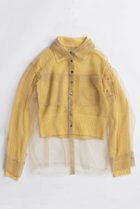 【メゾンスペシャル/MAISON SPECIAL】のTulle Shirt Layered Polo Knit Cardigan/チュールシャツレイヤードポロニットカーディガン 人気、トレンドファッション・服の通販 founy(ファニー) ファッション Fashion レディースファッション Fashion for Women トップス・カットソー Cut & Sew Tops ニット Knit Tops & Sweaters カーディガン・羽織り Layered Style Cardigans シャツ・ブラウス・オフィスカジュアル Elegant Blouses & Button-Ups 2025年 2025 2025-2026秋冬・A/W Autumn/Winter 2025–26 AW25–26 ウォーム Warm Fabric カーディガン Cardigan, Knitwear コンパクト Compact, Small Size シアー Sheer, See-Through チュール Tulip, Tulip Motif フィット Fit, Slim Fit A/W・秋冬 Autumn/Winter 透かし Cut-Out, Lacework thumbnail YEL(イエロー)|ID: prp329100004635388 ipo3291000000033383692