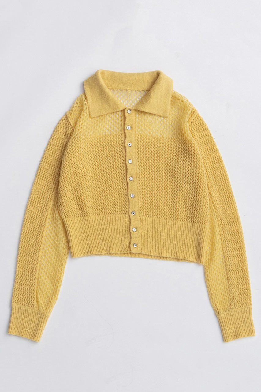 【メゾンスペシャル/MAISON SPECIAL】のTulle Shirt Layered Polo Knit Cardigan/チュールシャツレイヤードポロニットカーディガン 人気、トレンドファッション・服の通販 founy(ファニー) 　ファッション　Fashion　レディースファッション　Fashion for Women　トップス・カットソー　Cut & Sew Tops　ニット　Knit Tops & Sweaters　カーディガン・羽織り　Layered Style Cardigans　シャツ・ブラウス・オフィスカジュアル　Elegant Blouses & Button-Ups　2025年　2025　2025-2026秋冬・A/W　Autumn/Winter 2025–26 AW25–26　ウォーム　Warm Fabric　カーディガン　Cardigan, Knitwear　コンパクト　Compact, Small Size　シアー　Sheer, See-Through　チュール　Tulip, Tulip Motif　フィット　Fit, Slim Fit　A/W・秋冬　Autumn/Winter　透かし　Cut-Out, Lacework　other-2|ID: prp329100004635388 ipo3291000000033383693