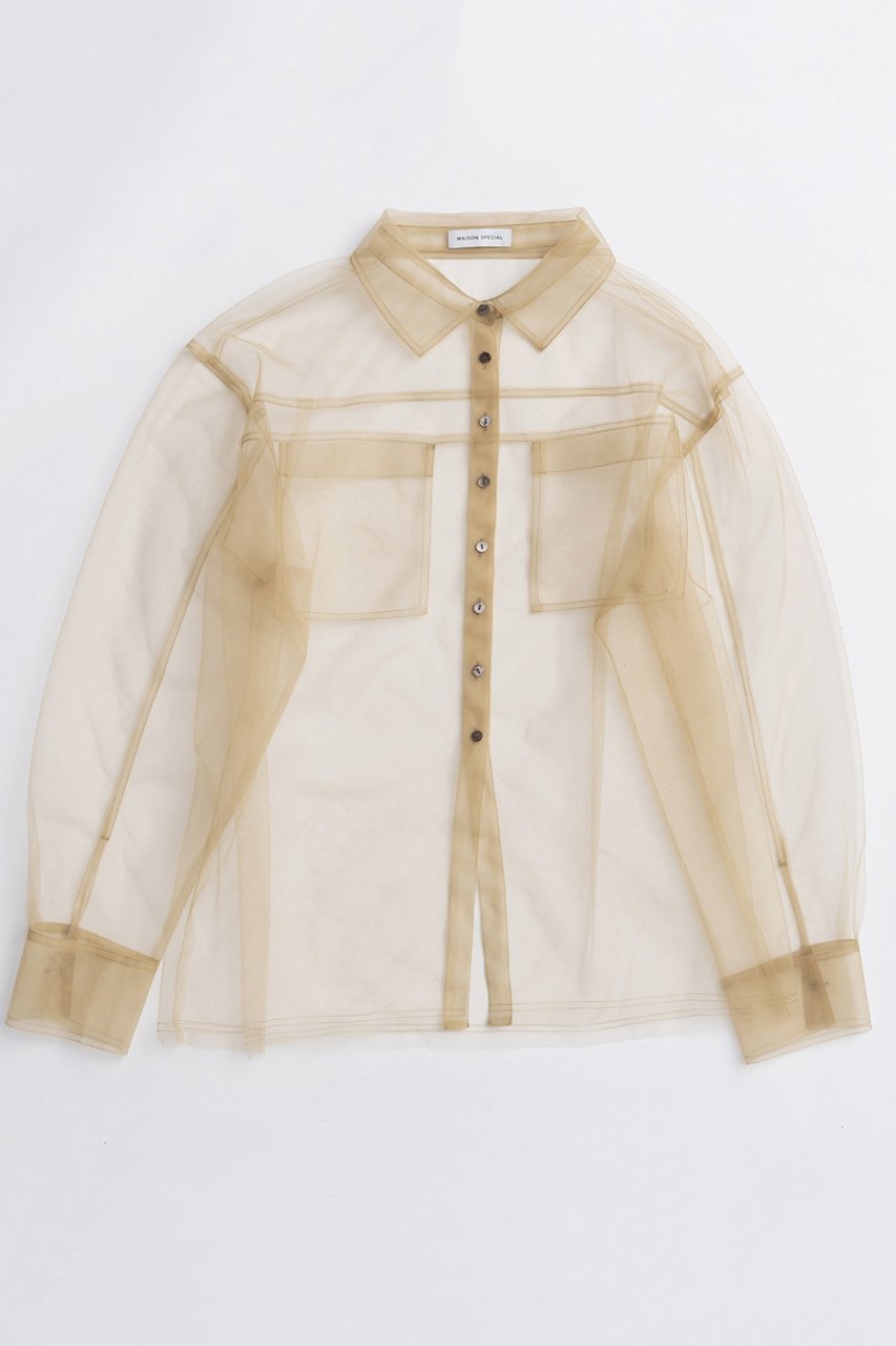 【メゾンスペシャル/MAISON SPECIAL】のTulle Shirt Layered Polo Knit Cardigan/チュールシャツレイヤードポロニットカーディガン 人気、トレンドファッション・服の通販 founy(ファニー) 　ファッション　Fashion　レディースファッション　Fashion for Women　トップス・カットソー　Cut & Sew Tops　ニット　Knit Tops & Sweaters　カーディガン・羽織り　Layered Style Cardigans　シャツ・ブラウス・オフィスカジュアル　Elegant Blouses & Button-Ups　2025年　2025　2025-2026秋冬・A/W　Autumn/Winter 2025–26 AW25–26　ウォーム　Warm Fabric　カーディガン　Cardigan, Knitwear　コンパクト　Compact, Small Size　シアー　Sheer, See-Through　チュール　Tulip, Tulip Motif　フィット　Fit, Slim Fit　A/W・秋冬　Autumn/Winter　透かし　Cut-Out, Lacework　other-3|ID: prp329100004635388 ipo3291000000033383694