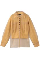 【メゾンスペシャル/MAISON SPECIAL】のTulle Shirt Layered Polo Knit Cardigan/チュールシャツレイヤードポロニットカーディガン 人気、トレンドファッション・服の通販 founy(ファニー) ファッション Fashion レディースファッション Fashion for Women トップス・カットソー Cut & Sew Tops ニット Knit Tops & Sweaters カーディガン・羽織り Layered Style Cardigans シャツ・ブラウス・オフィスカジュアル Elegant Blouses & Button-Ups ウォーム Warm Fabric カーディガン Cardigan, Knitwear コンパクト Compact, Small Size シアー Sheer, See-Through チュール Tulip, Tulip Motif フィット Fit, Slim Fit A/W・秋冬 Autumn/Winter 透かし Cut-Out, Lacework thumbnail YEL(イエロー)|ID: prp329100004635388 ipo3291000000036832262