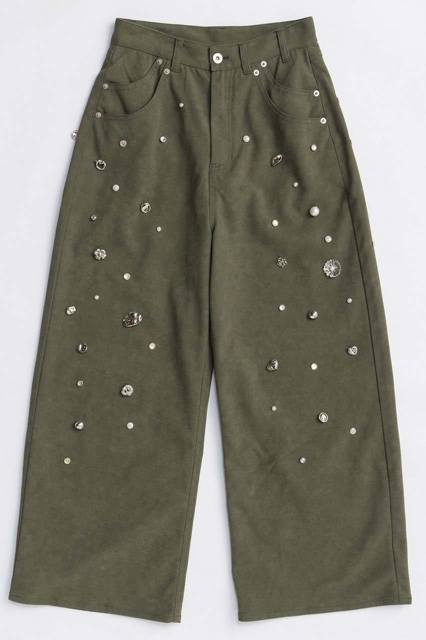 【メゾンスペシャル/MAISON SPECIAL】のVegan Leather Bijou Pants/ヴィーガンレザービジューパンツ インテリア・キッズ・メンズ・レディースファッション・服の通販 founy(ファニー) 　ファッション　Fashion　レディースファッション　Fashion for Women　パンツ　Pants & Trousers　2025年　2025　2025-2026秋冬・A/W　Autumn/Winter 2025–26 AW25–26　シンプル　Simple, Minimal　スペシャル　Special, Limited Edition　ダブル　Double, Double-Breasted　ビジュー　Bijou, Jewel-like Accent　ポケット　Pocket, Pocket Detail　ワンポイント　One Point, Statement Accent　A/W・秋冬　Autumn/Winter　KHK(カーキ)|ID: prp329100004635393 ipo3291000000033383732