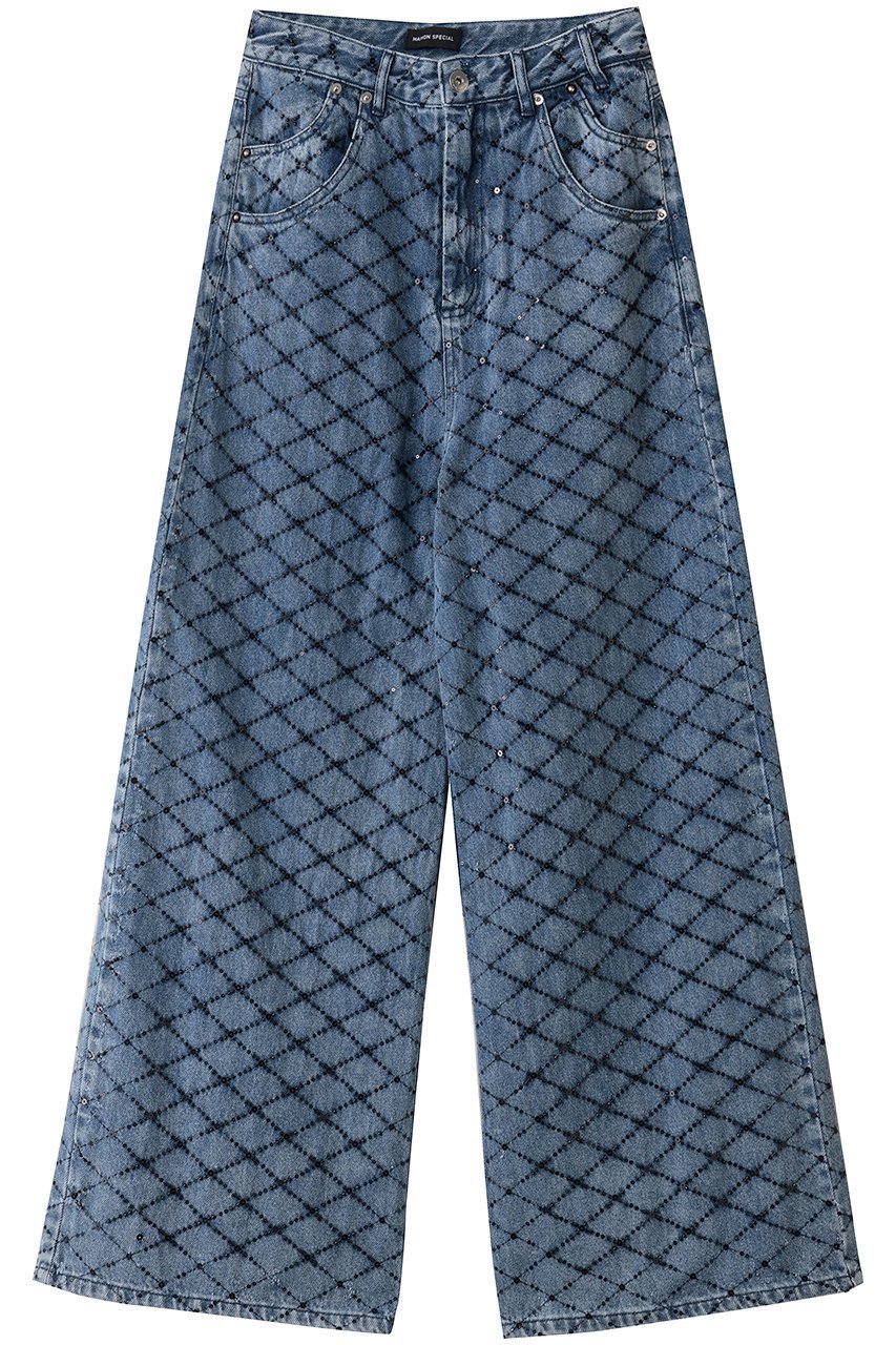 【メゾンスペシャル/MAISON SPECIAL】のDiamond Beads Embroidery Denim Pants/ダイヤビーズエンブロイダリーデニム インテリア・キッズ・メンズ・レディースファッション・服の通販 founy(ファニー) 　ファッション　Fashion　レディースファッション　Fashion for Women　パンツ　Pants & Trousers　デニムパンツ・ジーンズ・美脚デニム　Denim Jeans & Pants　スペシャル　Special, Limited Edition　ダブル　Double, Double-Breasted　デニム　Denim, Jeans Material　ポケット　Pocket, Pocket Detail　ワンポイント　One Point, Statement Accent　BLU(ブルー)|ID: prp329100004635394 ipo3291000000035816371