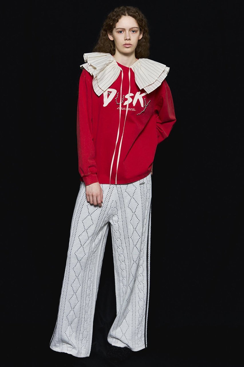 【メゾンスペシャル/MAISON SPECIAL】のOpenwork Knitting Track Pants/透かし編みニットトラックパンツ 人気、トレンドファッション・服の通販 founy(ファニー) 　ファッション　Fashion　レディースファッション　Fashion for Women　パンツ　Pants & Trousers　スタイリッシュ　Stylish, Fashionable　スポーティ　Sporty, Casual Athletic　透かし　Cut-Out, Lacework　フェミニン　Feminine, Girly　フロント　Front, Front Design　ミックス　Mix, Mixed Style　リラックス　Relax, Relaxed Fit　ワイド　Wide, Wide Fit　A/W・秋冬　Autumn/Winter　2025年　2025　2025-2026秋冬・A/W　Autumn/Winter 2025–26 AW25–26　other-2|ID: prp329100004635396 ipo3291000000033383764
