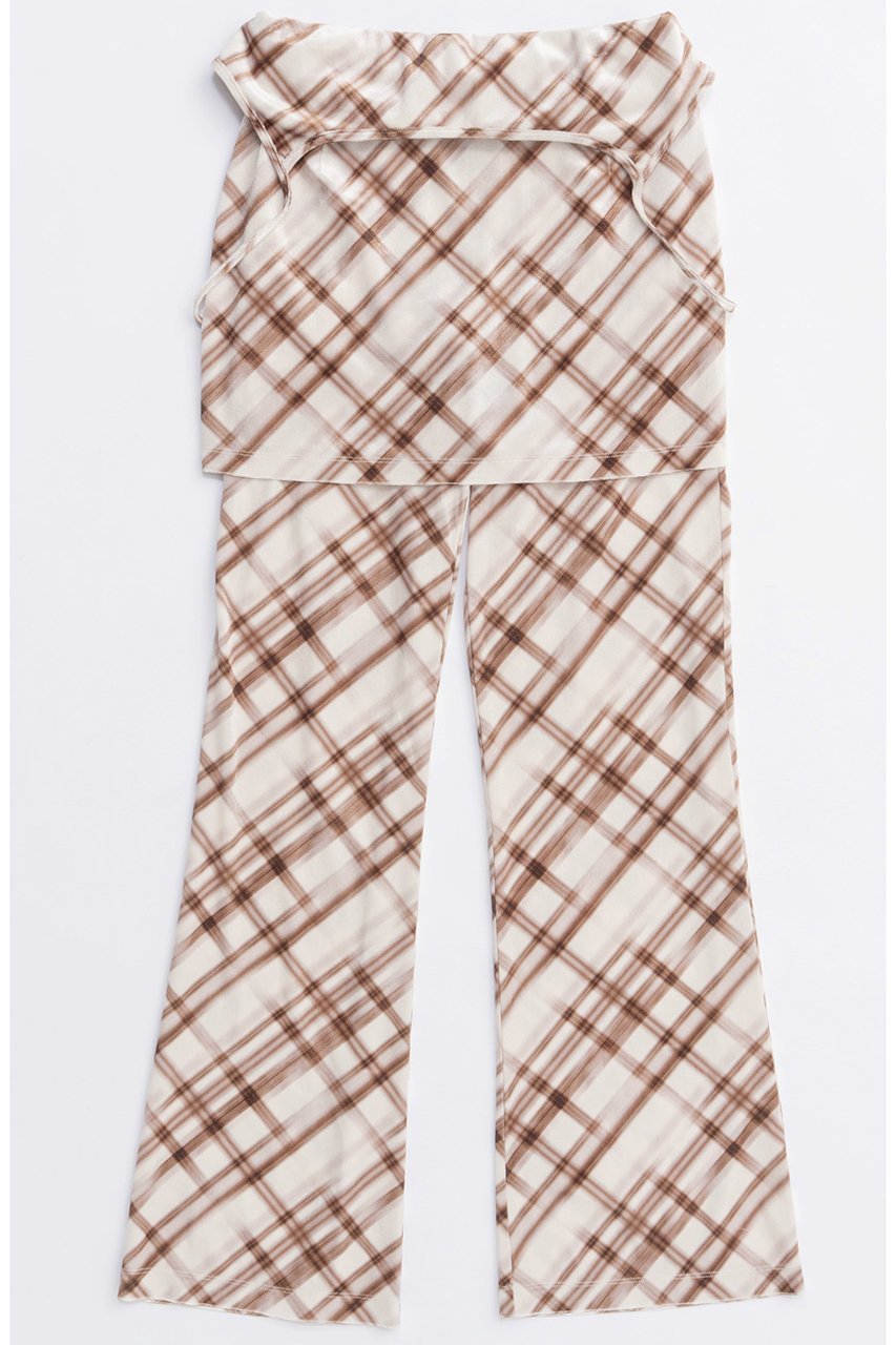 【メゾンスペシャル/MAISON SPECIAL】のMultiway Layered Plaid Velour Pants/マルチウェイレイヤードチェックベロアパンツ 人気、トレンドファッション・服の通販 founy(ファニー) 　ファッション　Fashion　レディースファッション　Fashion for Women　パンツ　Pants & Trousers　2025年　2025　2025-2026秋冬・A/W　Autumn/Winter 2025–26 AW25–26　なめらか　Smooth, Silky Texture　キャミソール　Camisole, Spaghetti Strap Top　ストレッチ　Stretch, Stretchy Fabric　チュニック　Tunic, Long Top　ベロア　Velour, Soft Velvet　ミニスカート　Mini Skirt, Short Skirt　ラップ　Wrap, Wrap Design　リラックス　Relax, Relaxed Fit　エレガント 上品　Elegant　A/W・秋冬　Autumn/Winter　other-2|ID: prp329100004635399 ipo3291000000033383785