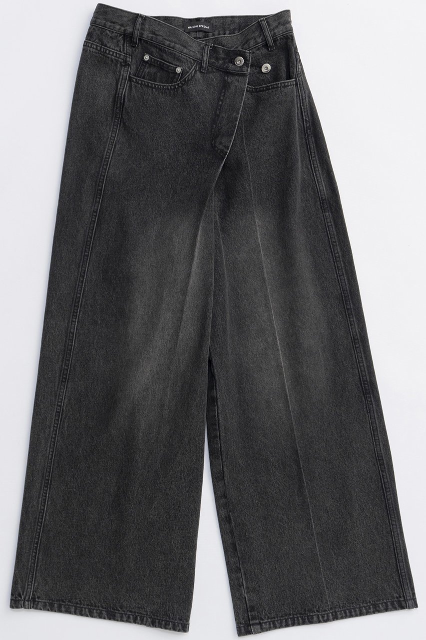 【メゾンスペシャル/MAISON SPECIAL】の2way Asymmetry Tuck Denim/2WAYアシメタックデニム インテリア・キッズ・メンズ・レディースファッション・服の通販 founy(ファニー) 　ファッション　Fashion　レディースファッション　Fashion for Women　パンツ　Pants & Trousers　デニムパンツ・ジーンズ・美脚デニム　Denim Jeans & Pants　2025年　2025　2025-2026秋冬・A/W　Autumn/Winter 2025–26 AW25–26　シンプル　Simple, Minimal　デニム　Denim, Jeans Material　フロント　Front, Front Design　ワイド　Wide, Wide Fit　A/W・秋冬　Autumn/Winter　BLK(ブラック)|ID: prp329100004635402 ipo3291000000033383813