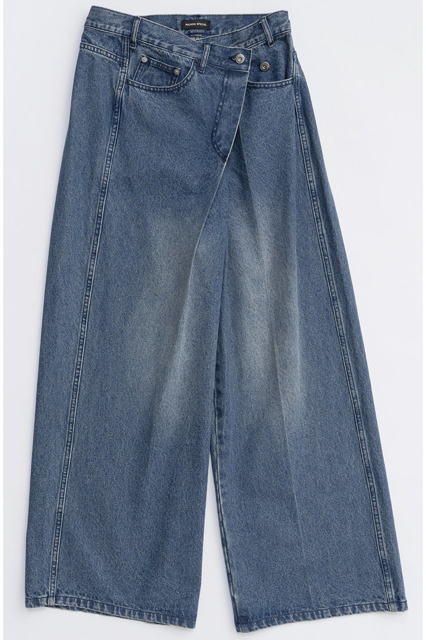 【メゾンスペシャル/MAISON SPECIAL】の2way Asymmetry Tuck Denim/2WAYアシメタックデニム インテリア・キッズ・メンズ・レディースファッション・服の通販 founy(ファニー) 　ファッション　Fashion　レディースファッション　Fashion for Women　パンツ　Pants & Trousers　デニムパンツ・ジーンズ・美脚デニム　Denim Jeans & Pants　2025年　2025　2025-2026秋冬・A/W　Autumn/Winter 2025–26 AW25–26　シンプル　Simple, Minimal　デニム　Denim, Jeans Material　フロント　Front, Front Design　ワイド　Wide, Wide Fit　A/W・秋冬　Autumn/Winter　BLU(ブルー)|ID: prp329100004635402 ipo3291000000033383814