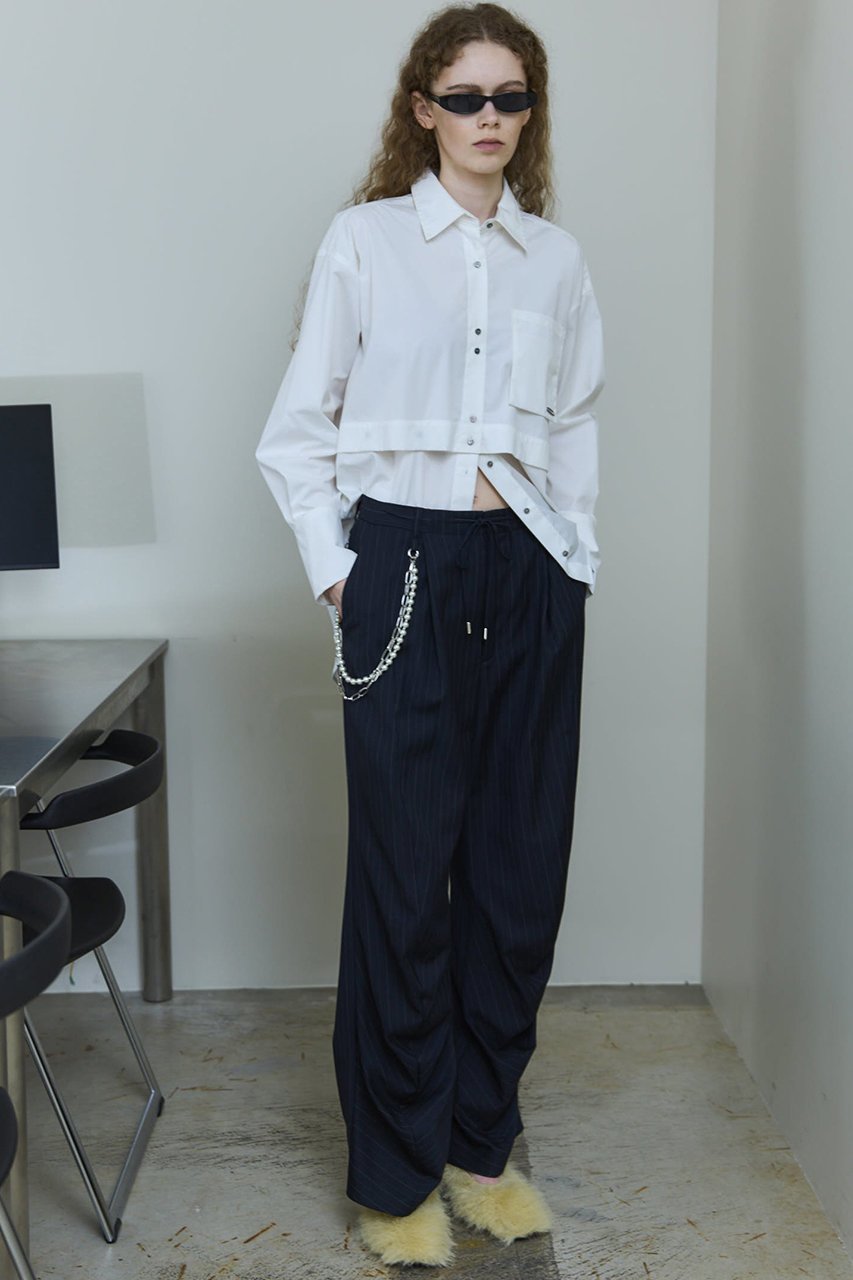 【メゾンスペシャル/MAISON SPECIAL】のWith Chain Belt Draped Hem Slacks/チェーンベルト付きドレープヘムスラックス 人気、トレンドファッション・服の通販 founy(ファニー) 　ファッション　Fashion　レディースファッション　Fashion for Women　パンツ　Pants & Trousers　ベルト&ウエストマーク　Belts & Waist Accessories　2025年　2025　2025-2026秋冬・A/W　Autumn/Winter 2025–26 AW25–26　ストライプ　Stripe, Striped Pattern　スラックス　Slacks, Dress Pants　チェック　Check, Plaid, Tartan　チェーン　Chain, Chain Strap　パール　Pearl, Pearl Accent　ミックス　Mix, Mixed Style　メタル　Metal, Metal Parts　エレガント 上品　Elegant　A/W・秋冬　Autumn/Winter　other-4|ID: prp329100004635403 ipo3291000000033383824